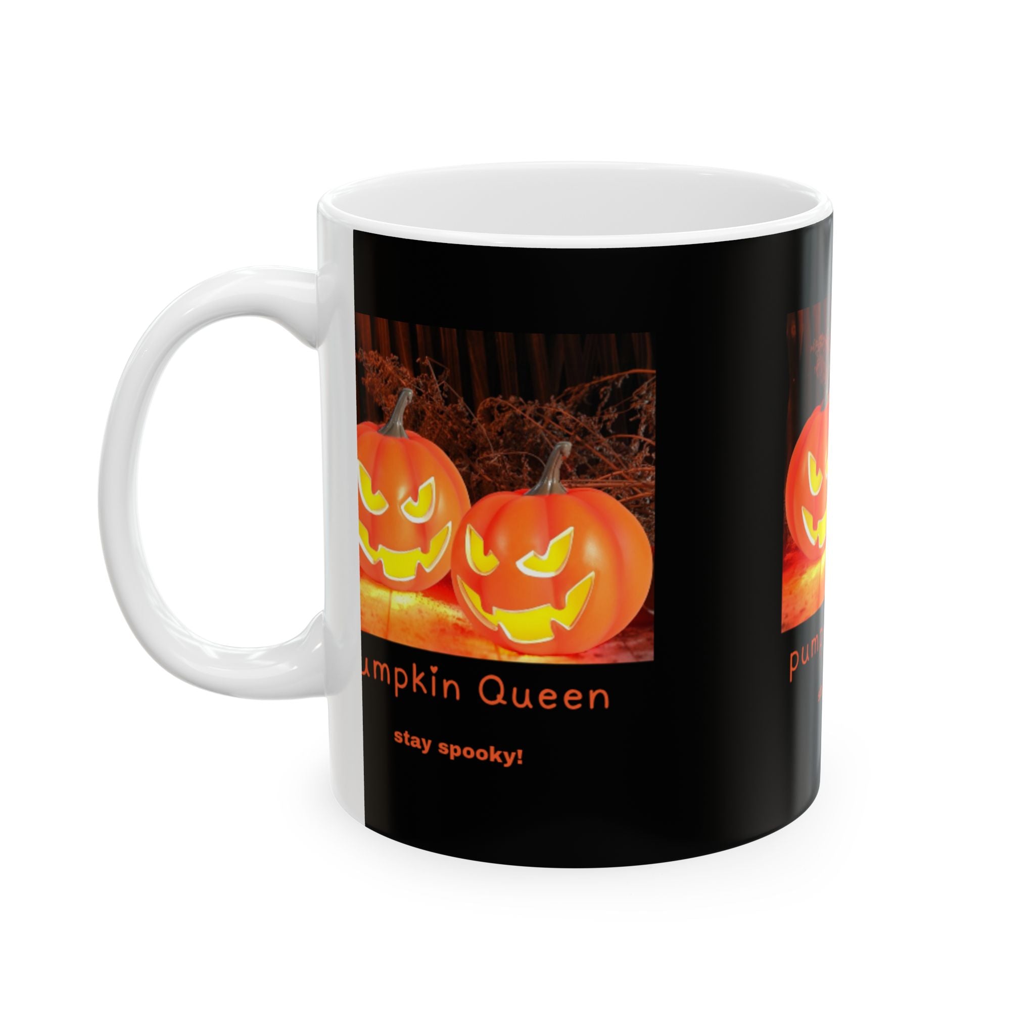 Mug, Pumpkin Queen Ceramic Mug - Stay Spooky! Halloween Coffee Cup, Fun Fall Gift, Autumn Decor, Witchy Kitchenware, Spooky Mug