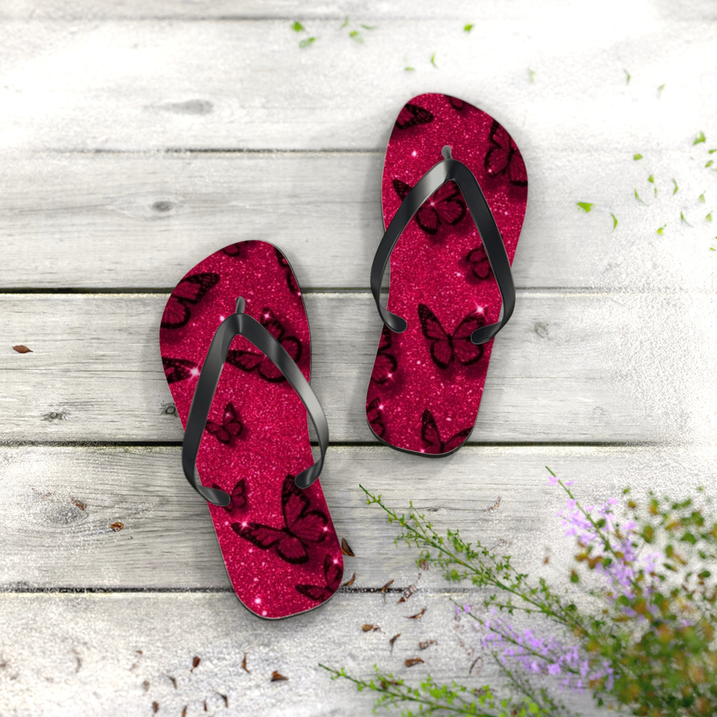 Flip Flops, Sparkly Butterfly Flip Flops | Summer Footwear, Beach Wear, Pool Party, Vacation Sandals, Cute Summer Accessories