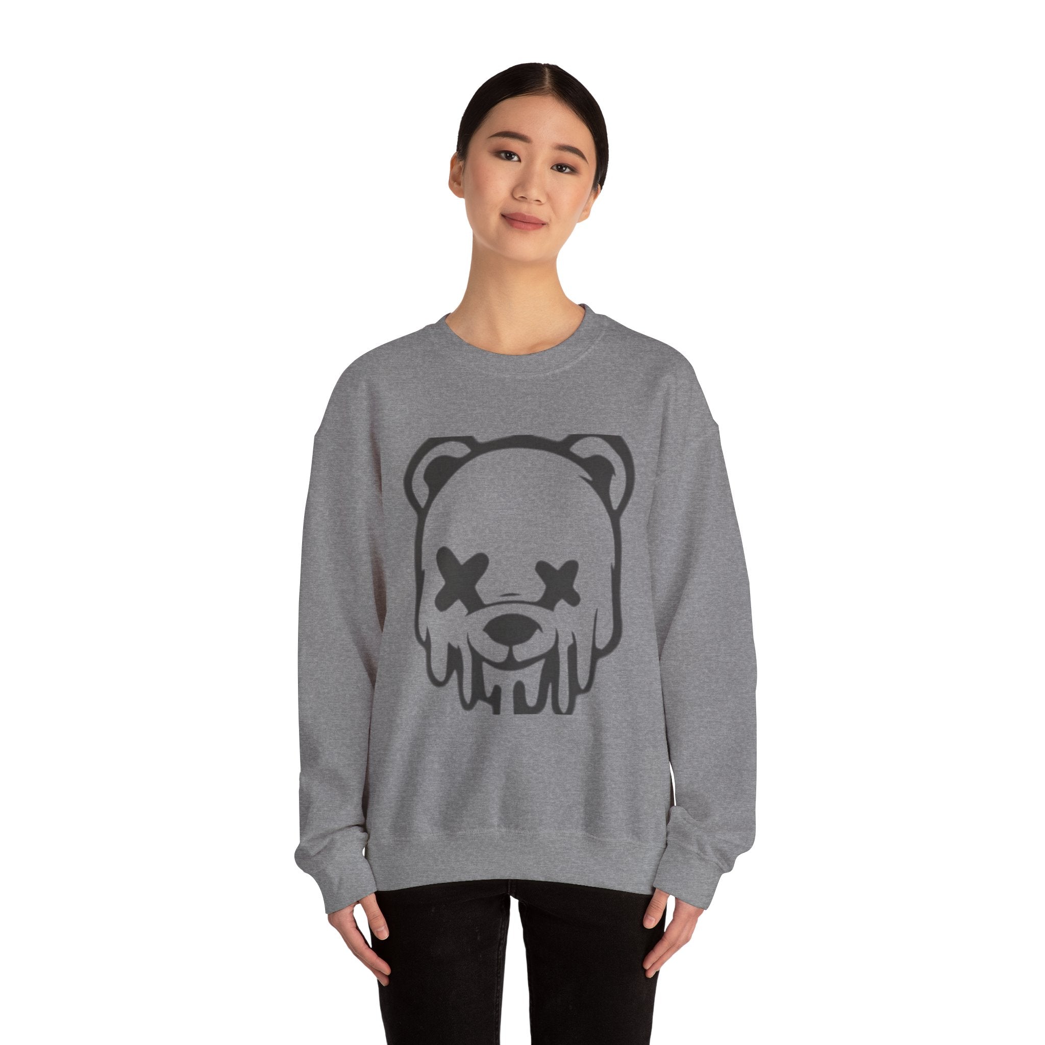 Sweatshirt, Drippy Bear Sweatshirt, Cozy Crewneck, Gift for Him/Her, Streetwear Style, Casual Lounge Wear, Perfect for Winter