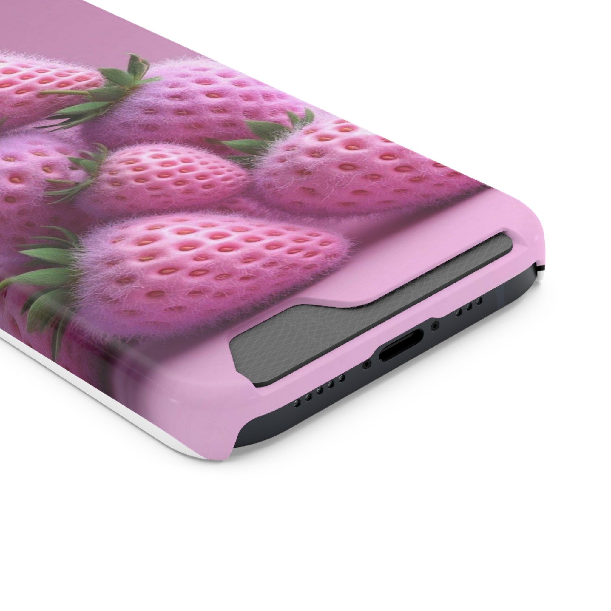 iPhone 13 case, Cute Strawberry Phone Case with Card Holder, Perfect Gift for Fruit Lovers, Cute Tech Accessory, Strawberry Lover's Gift, Summer Vibes