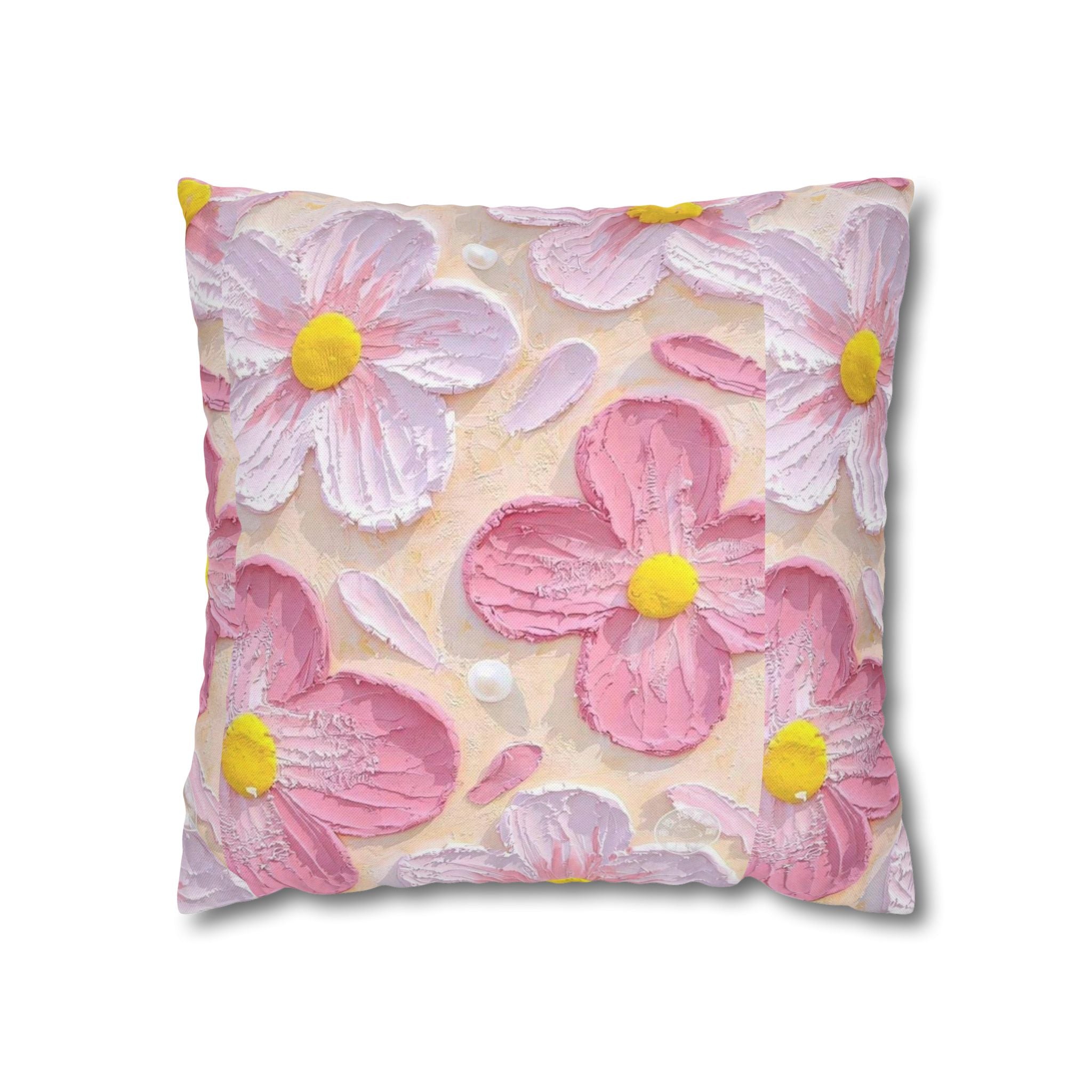 Pillow, Floral Throw Pillow, Soft Decorative Cushion for Living Room, Spring Home Décor, Gift for Her, Pillow Cover with Flower Design