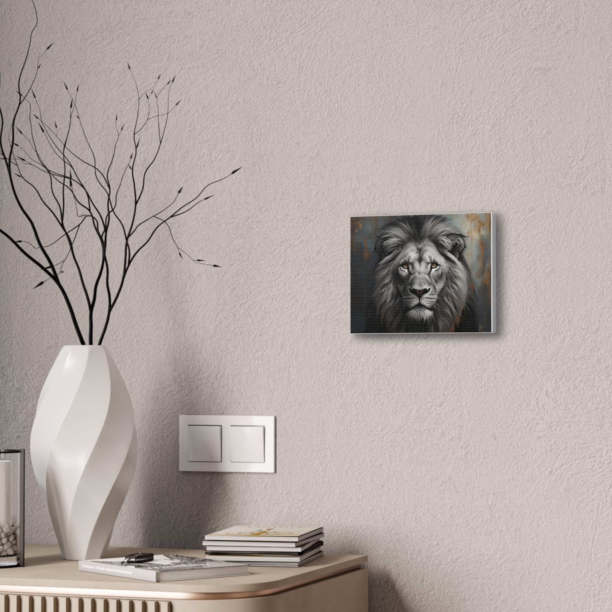 Canvas, Majestic Lion Canvas Art Print, Wildlife Wall Decor, Lion Lover Gift, Animal Home Decor, Nature Inspired Artwork, Safari Themed Decoration
