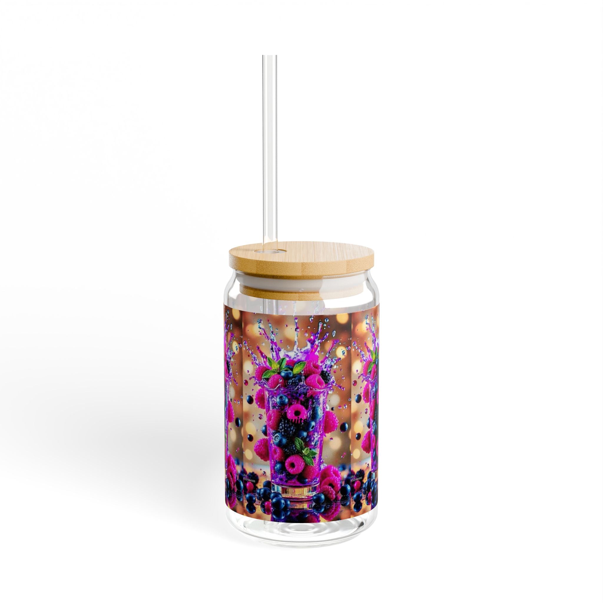 Colorful Floral Sipper Glass, 16oz | Perfect for Summer Parties, Weddings, Home Decor, Gift for Plant Lovers, Eco-Friendly Drinkware