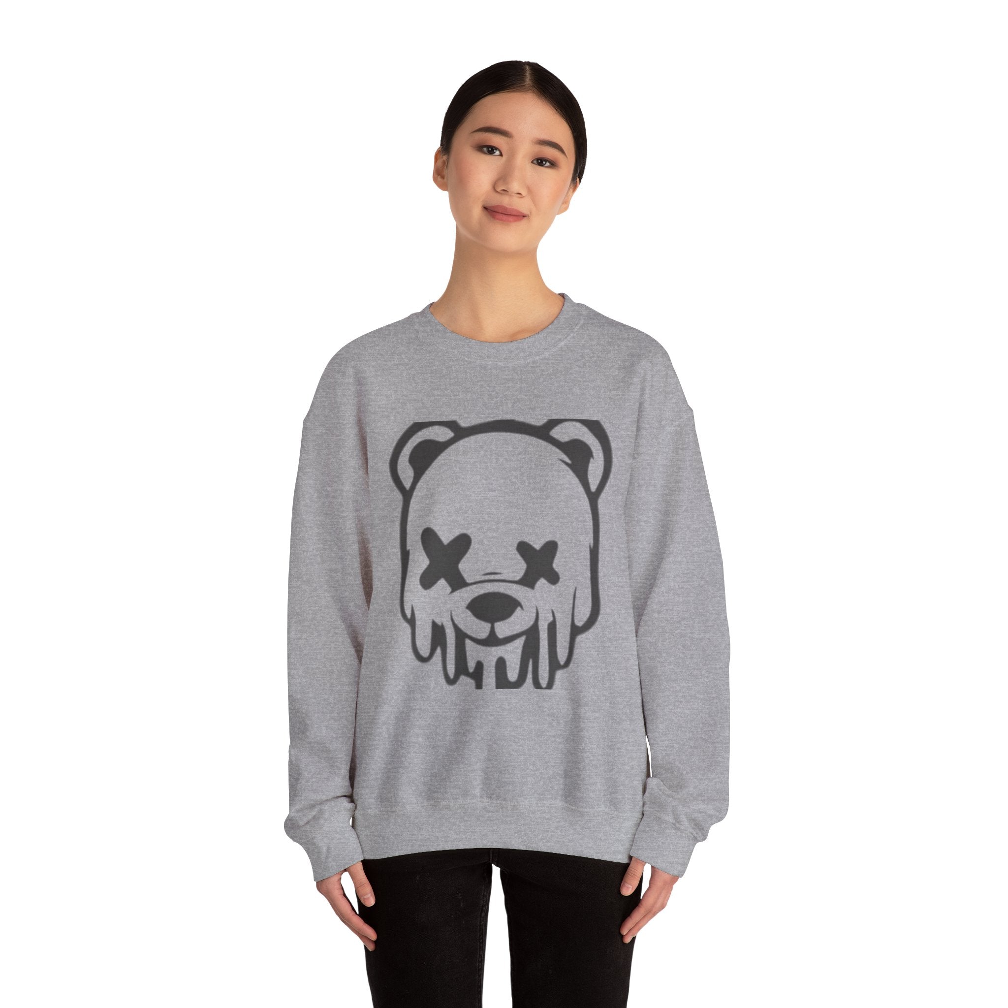 Sweatshirt, Drippy Bear Sweatshirt, Cozy Crewneck, Gift for Him/Her, Streetwear Style, Casual Lounge Wear, Perfect for Winter