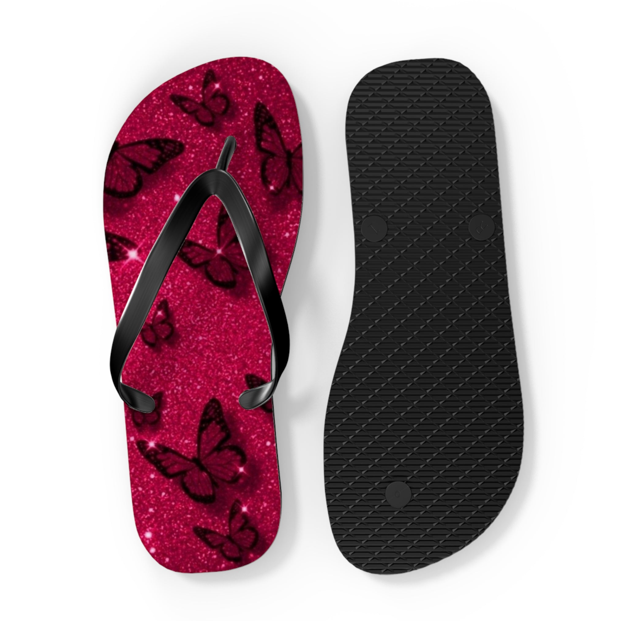 Flip Flops, Sparkly Butterfly Flip Flops | Summer Footwear, Beach Wear, Pool Party, Vacation Sandals, Cute Summer Accessories
