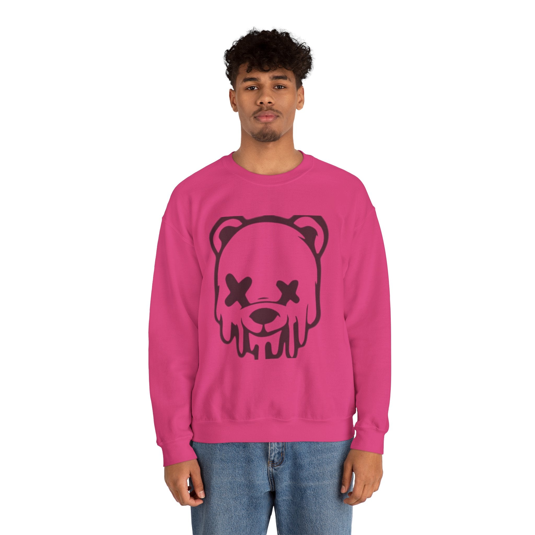Sweatshirt, Drippy Bear Sweatshirt, Cozy Crewneck, Gift for Him/Her, Streetwear Style, Casual Lounge Wear, Perfect for Winter