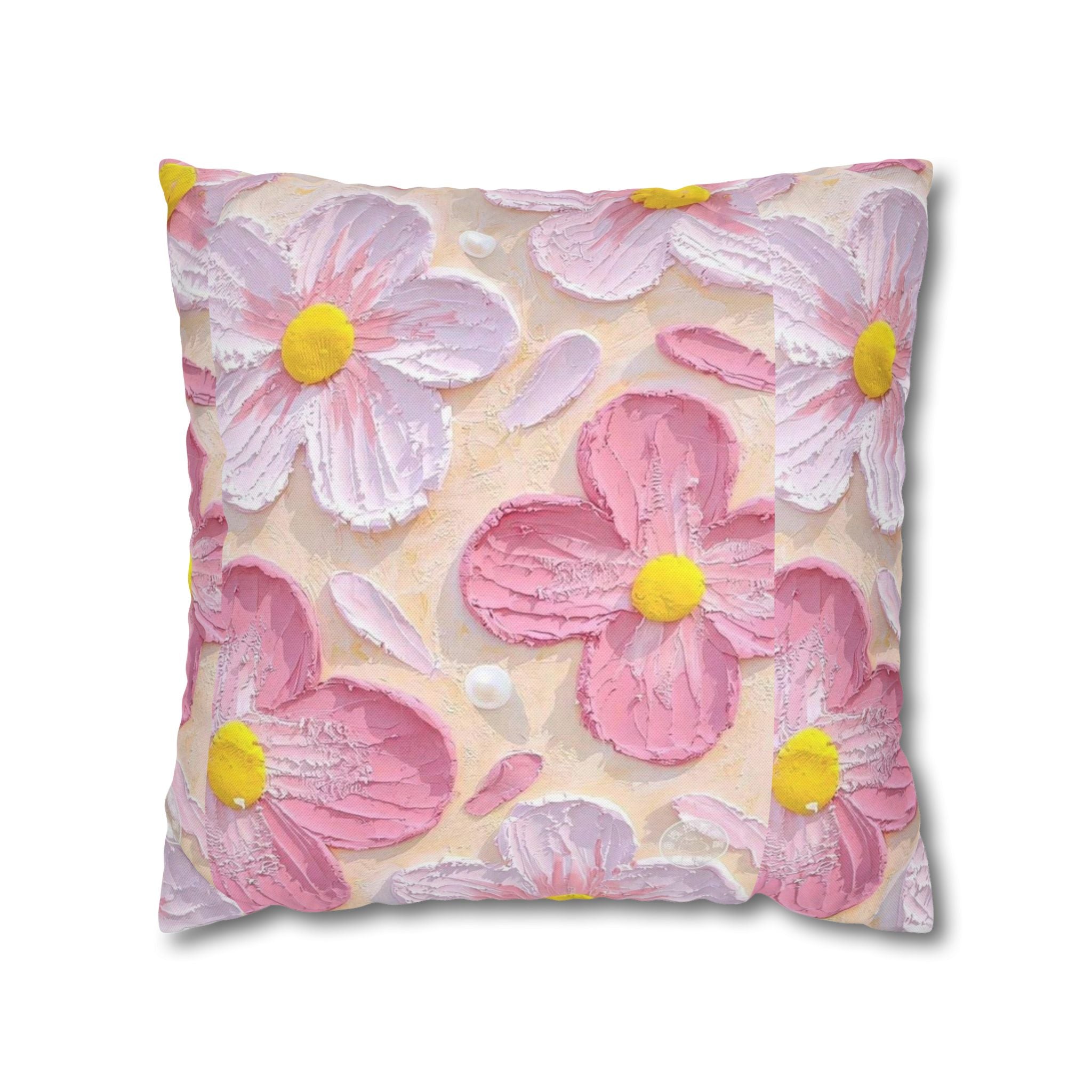 Pillow, Floral Throw Pillow, Soft Decorative Cushion for Living Room, Spring Home Décor, Gift for Her, Pillow Cover with Flower Design