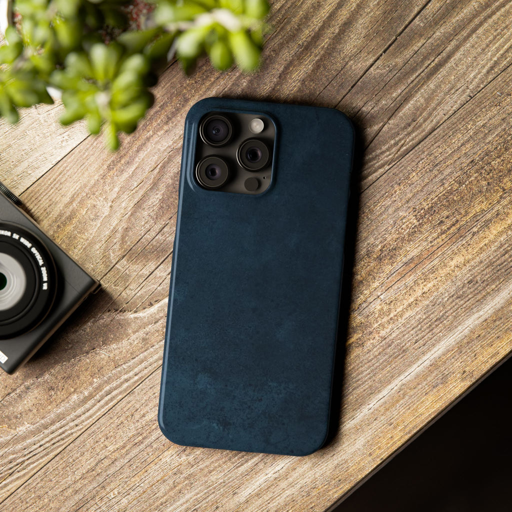 iPhone Cases, Elegant Navy Slim Phone Case | Minimalist Design, Gift for Her, Phone Accessories, Modern Decor, Trendy Tech Gear