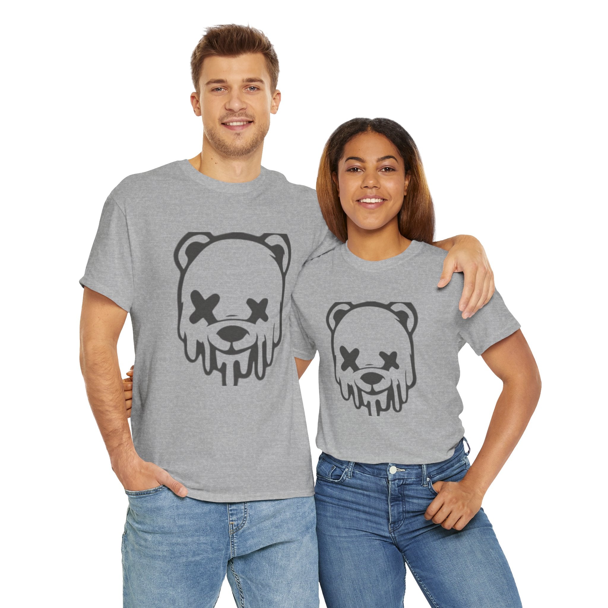 T-Shirt, Melting Bear Unisex Heavy Cotton Tee, Funny Graphic Tee, Casual Wear, Streetwear T-Shirt, Gift for Animal Lovers