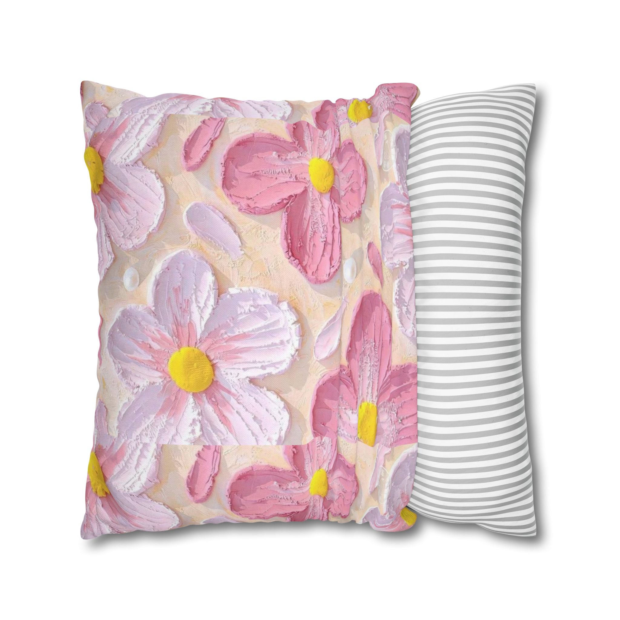 Pillow, Floral Throw Pillow, Soft Decorative Cushion for Living Room, Spring Home Décor, Gift for Her, Pillow Cover with Flower Design