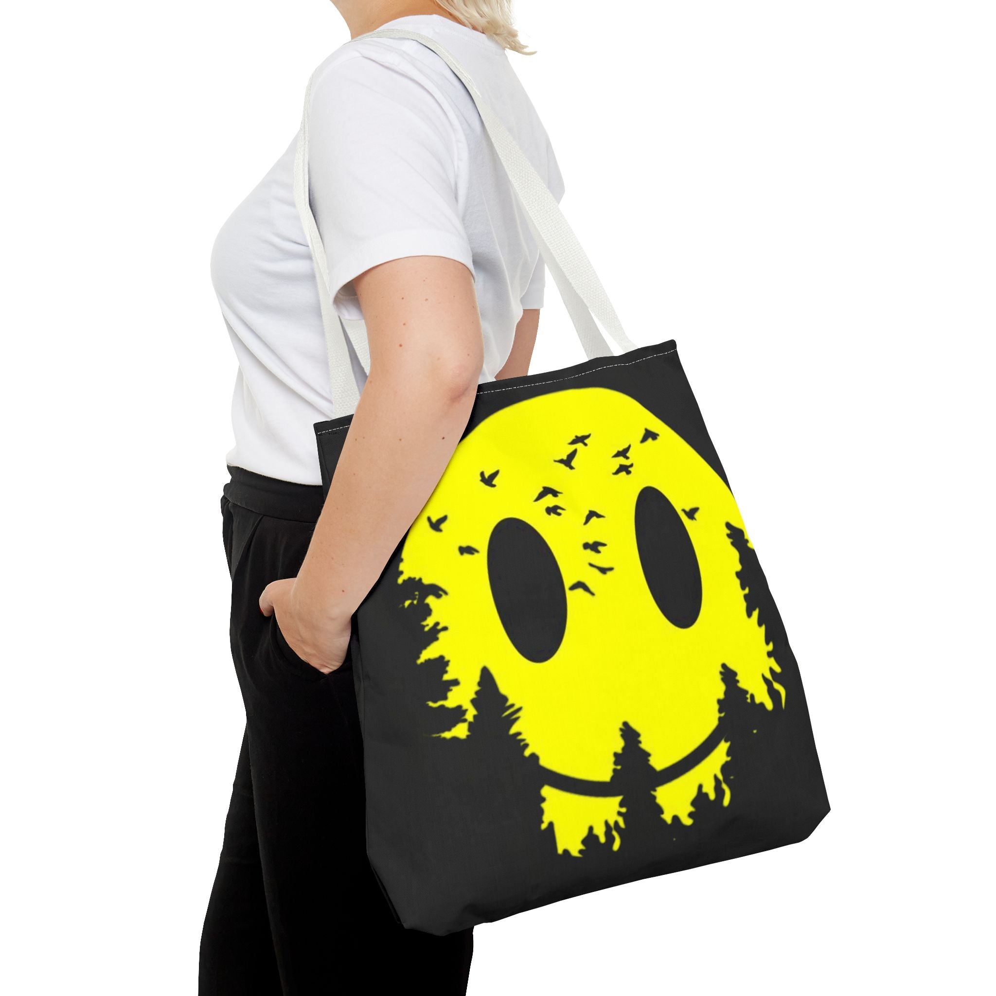 Tote Bag – Eco-Friendly, Reusable Shopping Bag, Smiley Nature Tote Bag – Eco-Friendly, Gift for Nature Lovers, Festival Tote, Casual Everyday Use