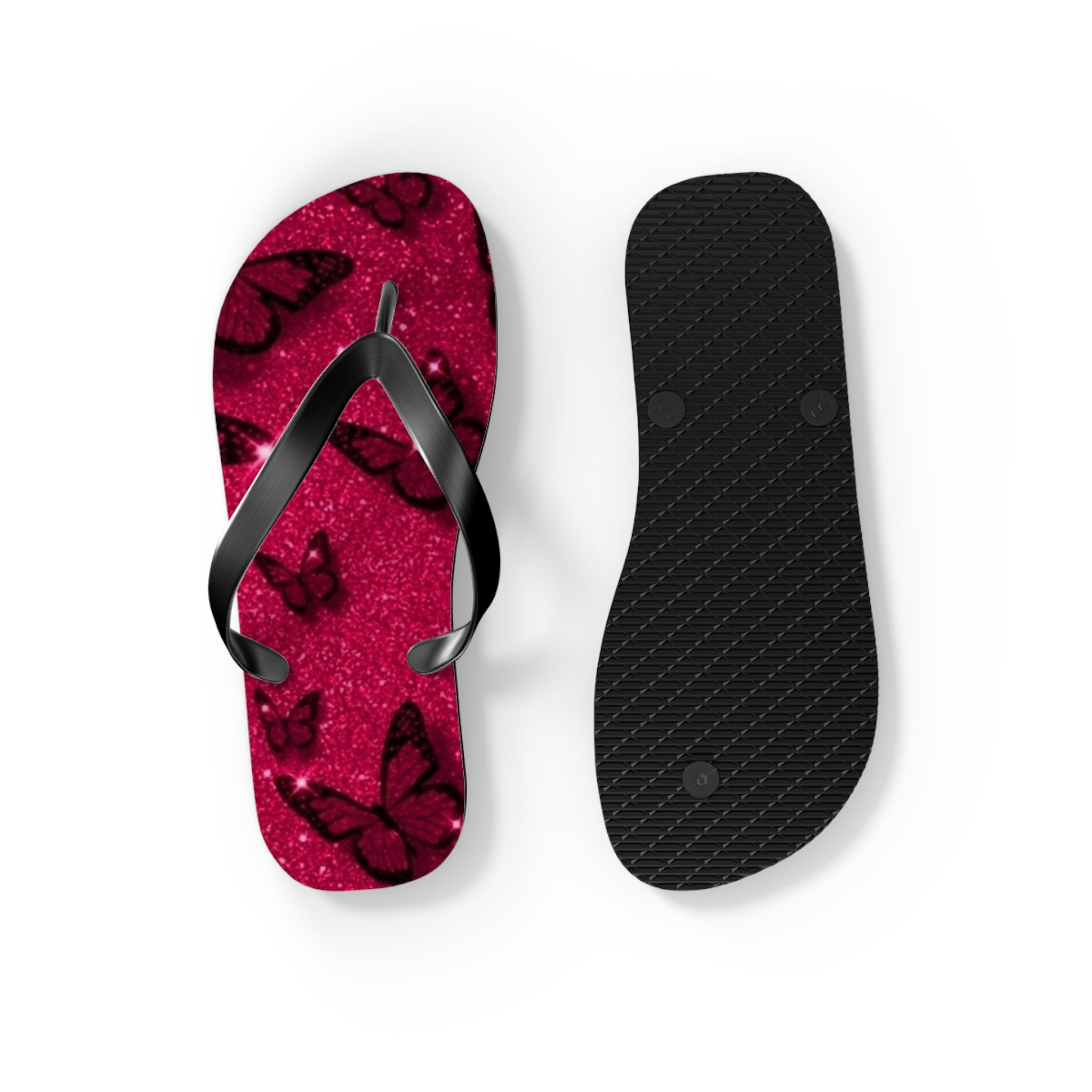 Flip Flops, Sparkly Butterfly Flip Flops | Summer Footwear, Beach Wear, Pool Party, Vacation Sandals, Cute Summer Accessories