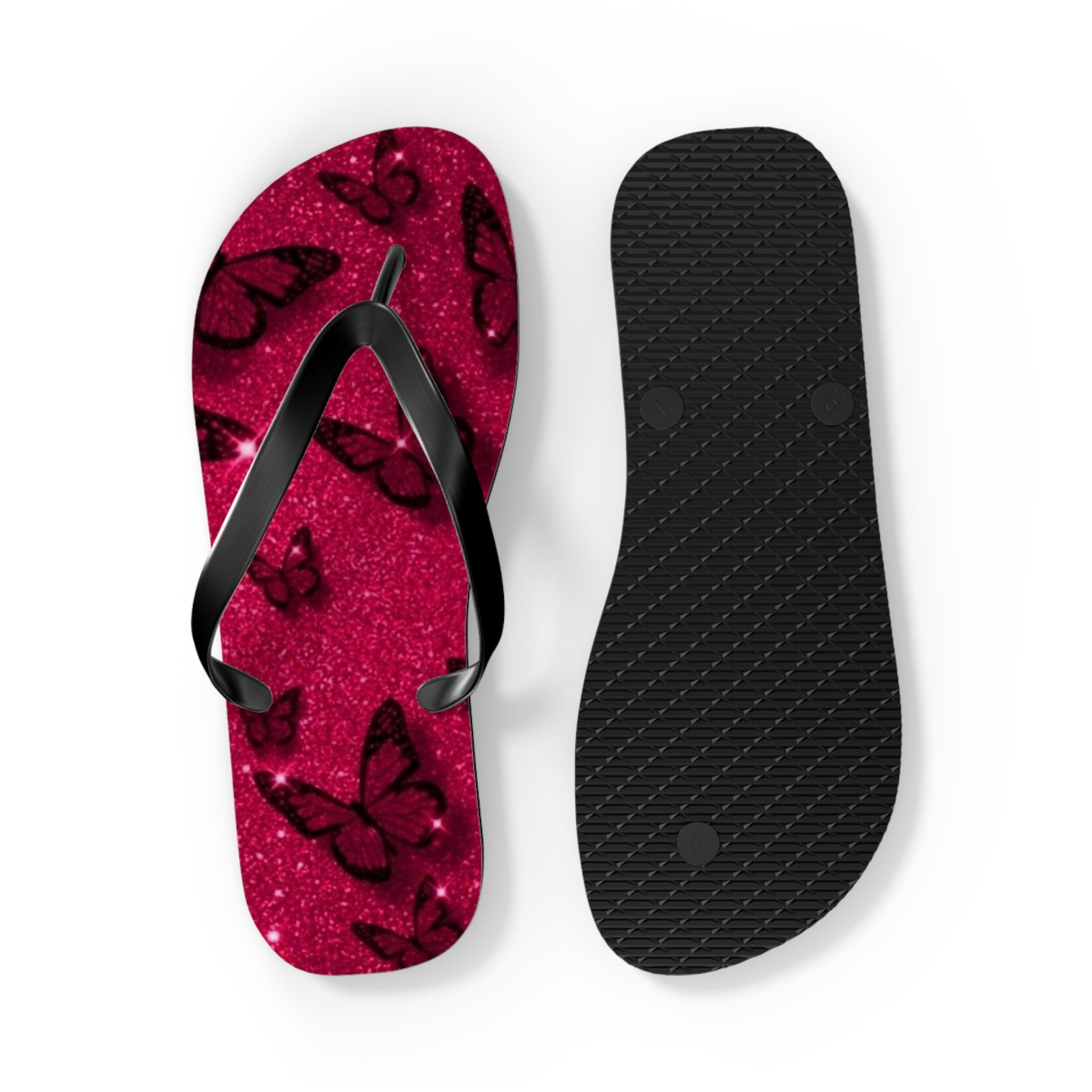 Flip Flops, Sparkly Butterfly Flip Flops | Summer Footwear, Beach Wear, Pool Party, Vacation Sandals, Cute Summer Accessories