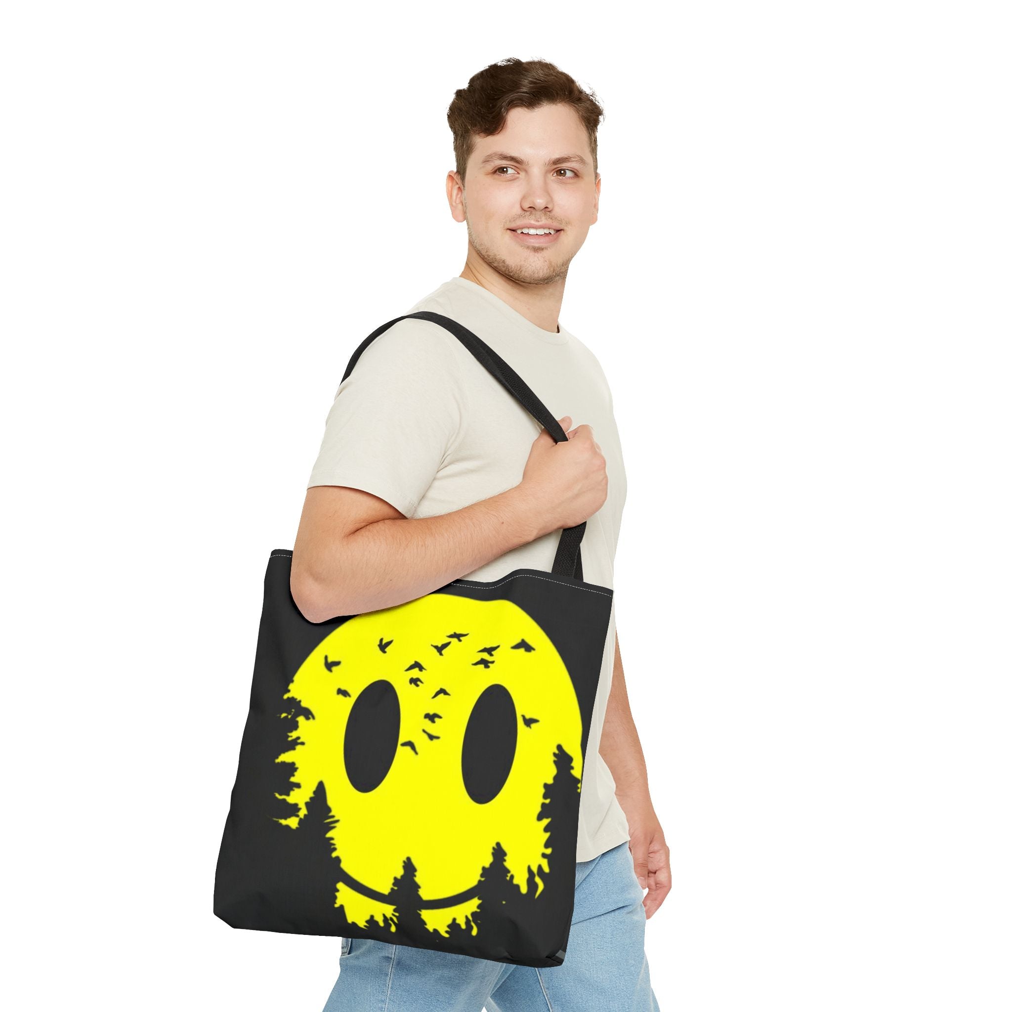 Tote Bag – Eco-Friendly, Reusable Shopping Bag, Smiley Nature Tote Bag – Eco-Friendly, Gift for Nature Lovers, Festival Tote, Casual Everyday Use