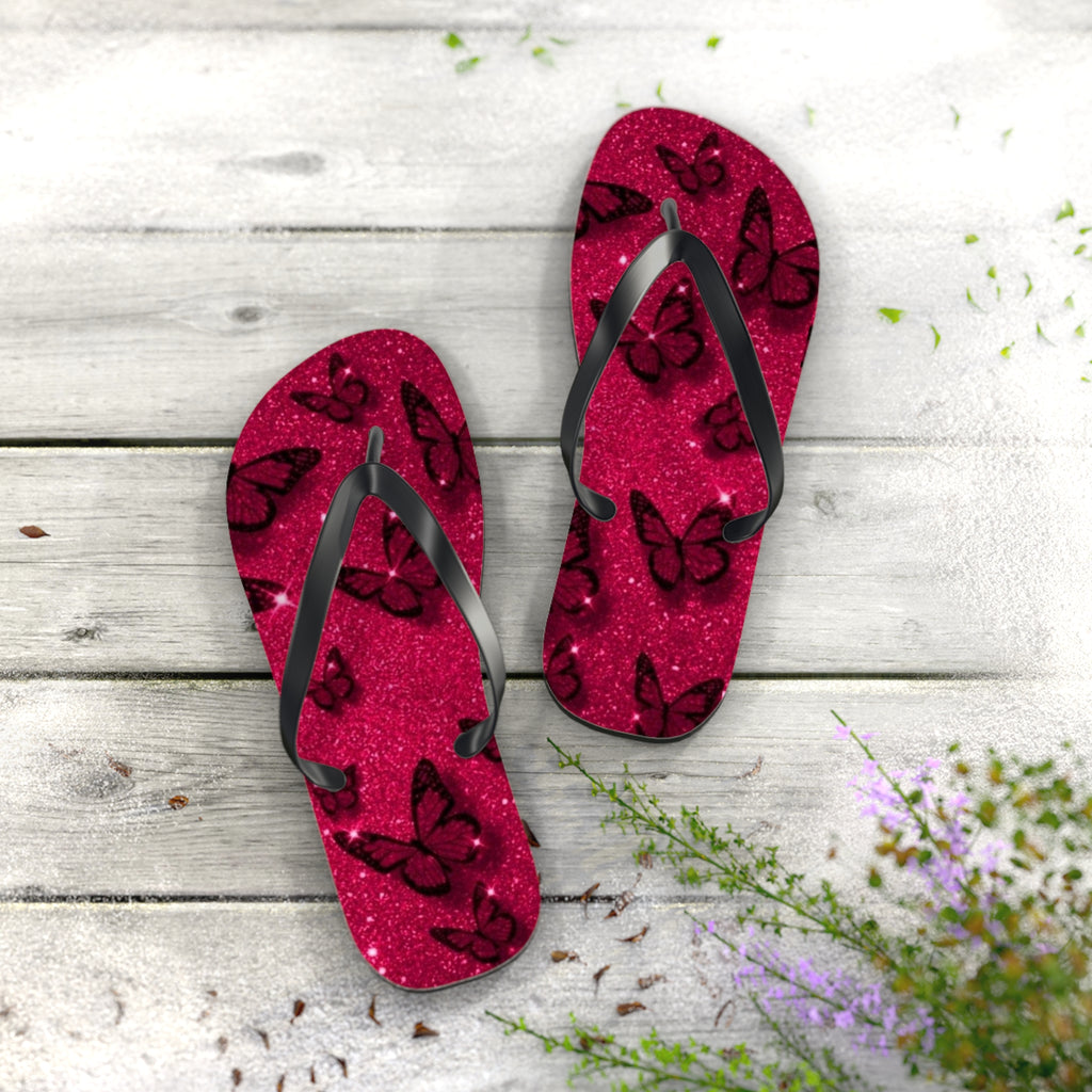 Flip Flops, Sparkly Butterfly Flip Flops | Summer Footwear, Beach Wear, Pool Party, Vacation Sandals, Cute Summer Accessories
