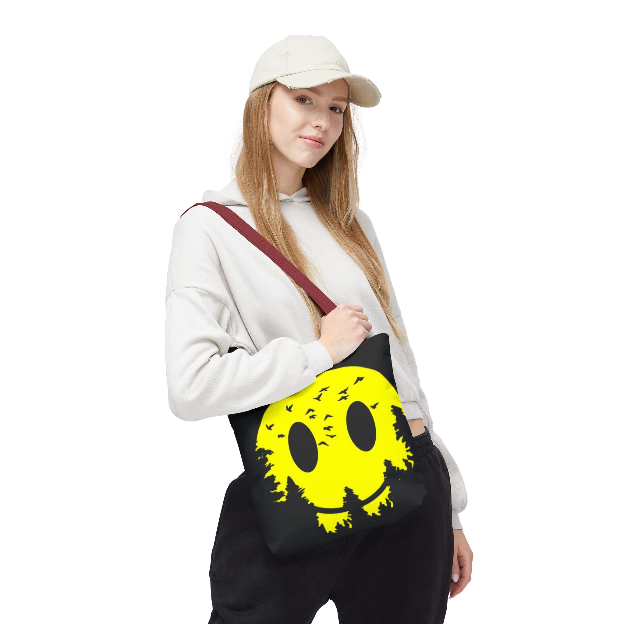Tote Bag – Eco-Friendly, Reusable Shopping Bag, Smiley Nature Tote Bag – Eco-Friendly, Gift for Nature Lovers, Festival Tote, Casual Everyday Use
