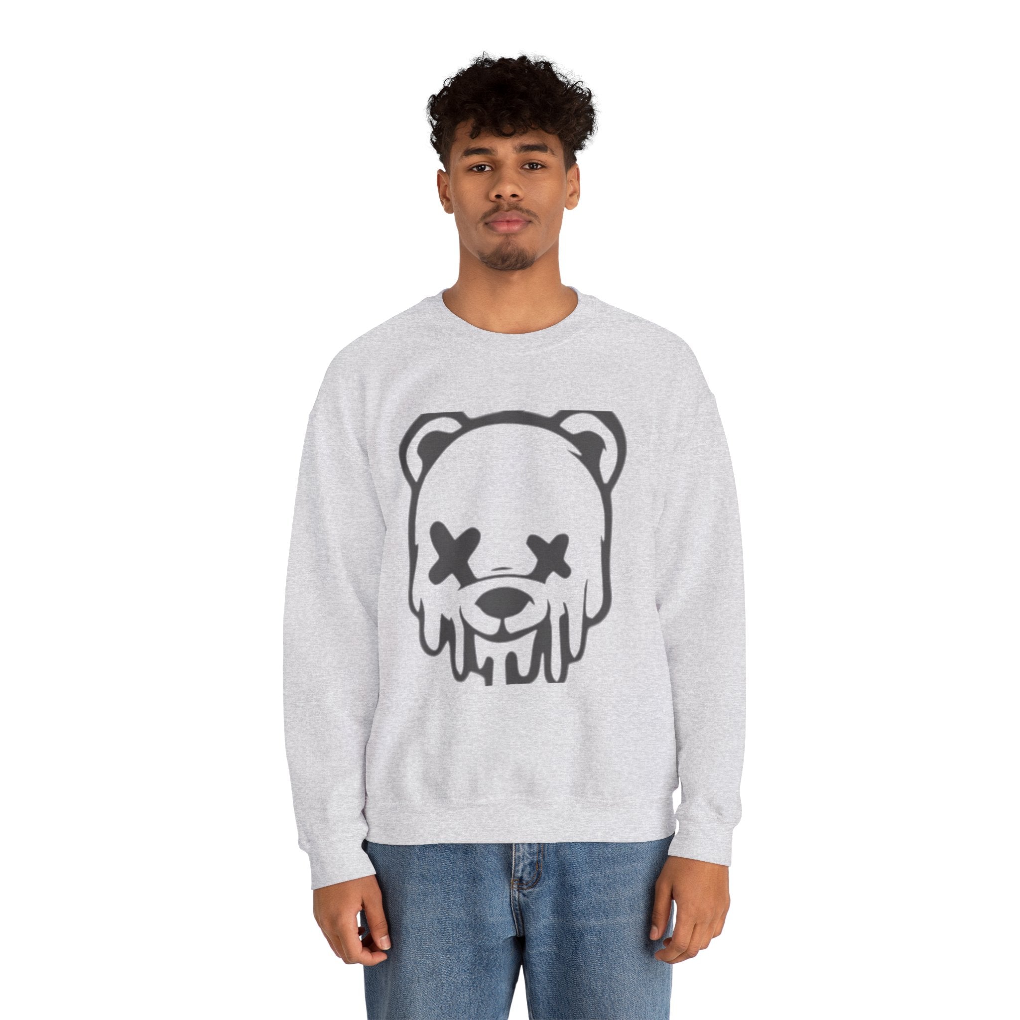 Sweatshirt, Drippy Bear Sweatshirt, Cozy Crewneck, Gift for Him/Her, Streetwear Style, Casual Lounge Wear, Perfect for Winter