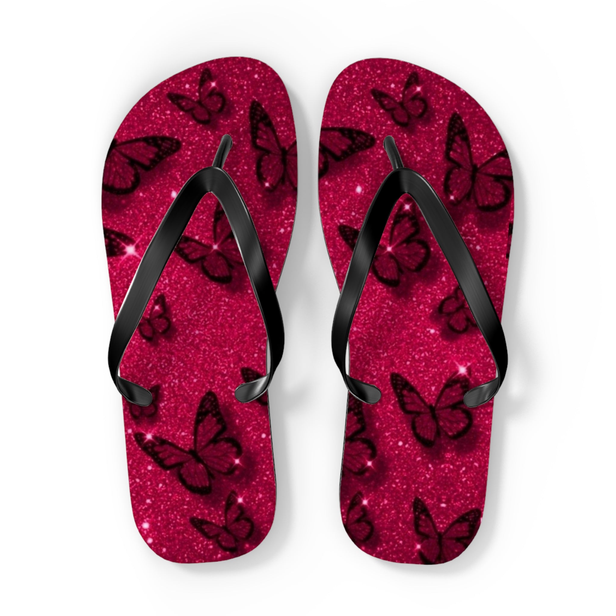 Flip Flops, Sparkly Butterfly Flip Flops | Summer Footwear, Beach Wear, Pool Party, Vacation Sandals, Cute Summer Accessories