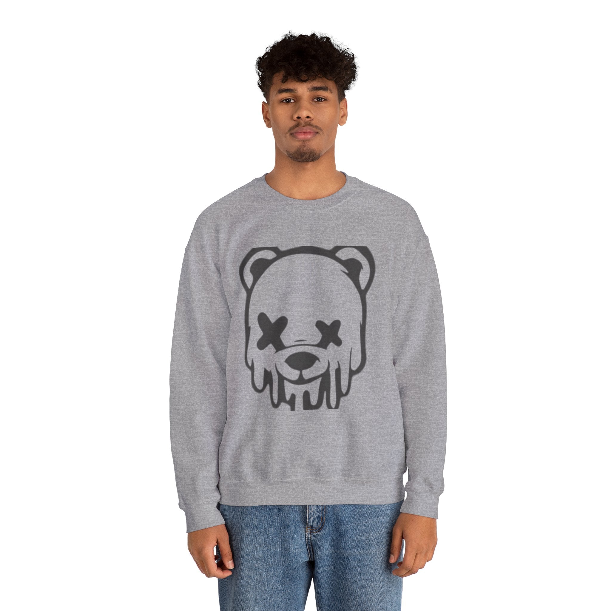 Sweatshirt, Drippy Bear Sweatshirt, Cozy Crewneck, Gift for Him/Her, Streetwear Style, Casual Lounge Wear, Perfect for Winter