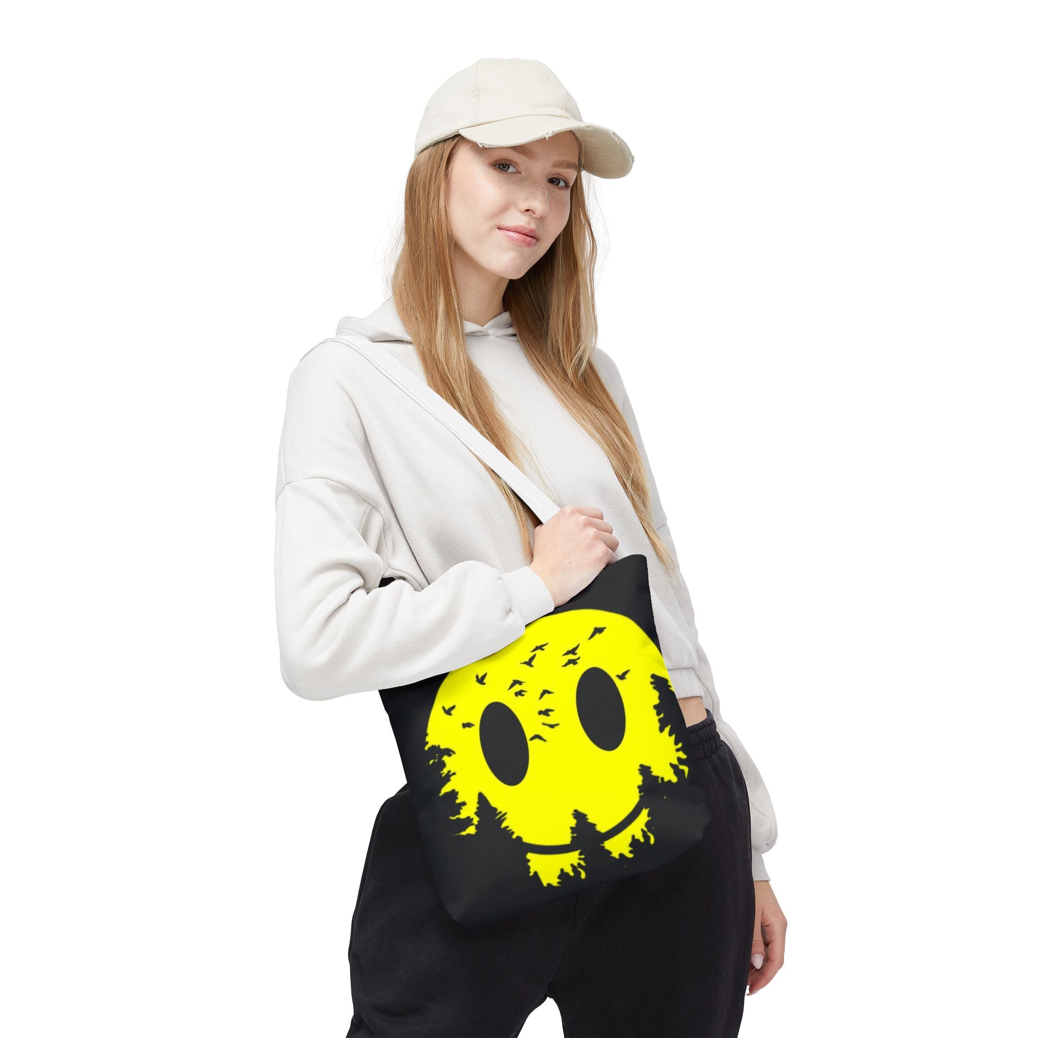Tote Bag – Eco-Friendly, Reusable Shopping Bag, Smiley Nature Tote Bag – Eco-Friendly, Gift for Nature Lovers, Festival Tote, Casual Everyday Use