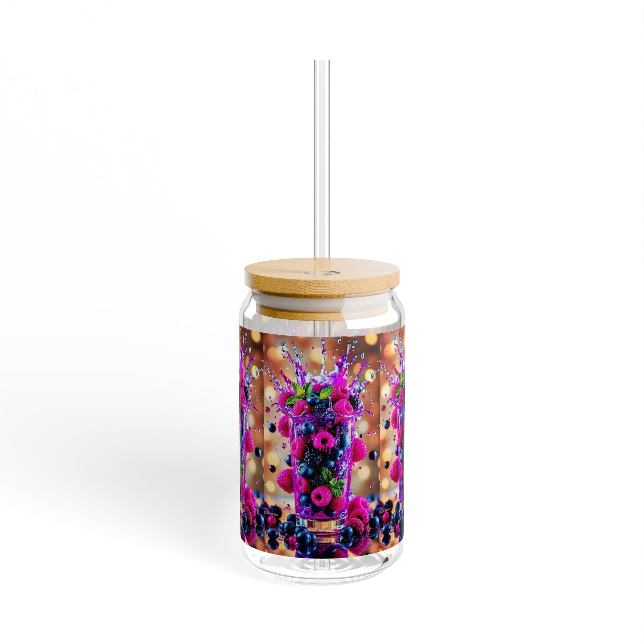 Colorful Floral Sipper Glass, 16oz | Perfect for Summer Parties, Weddings, Home Decor, Gift for Plant Lovers, Eco-Friendly Drinkware