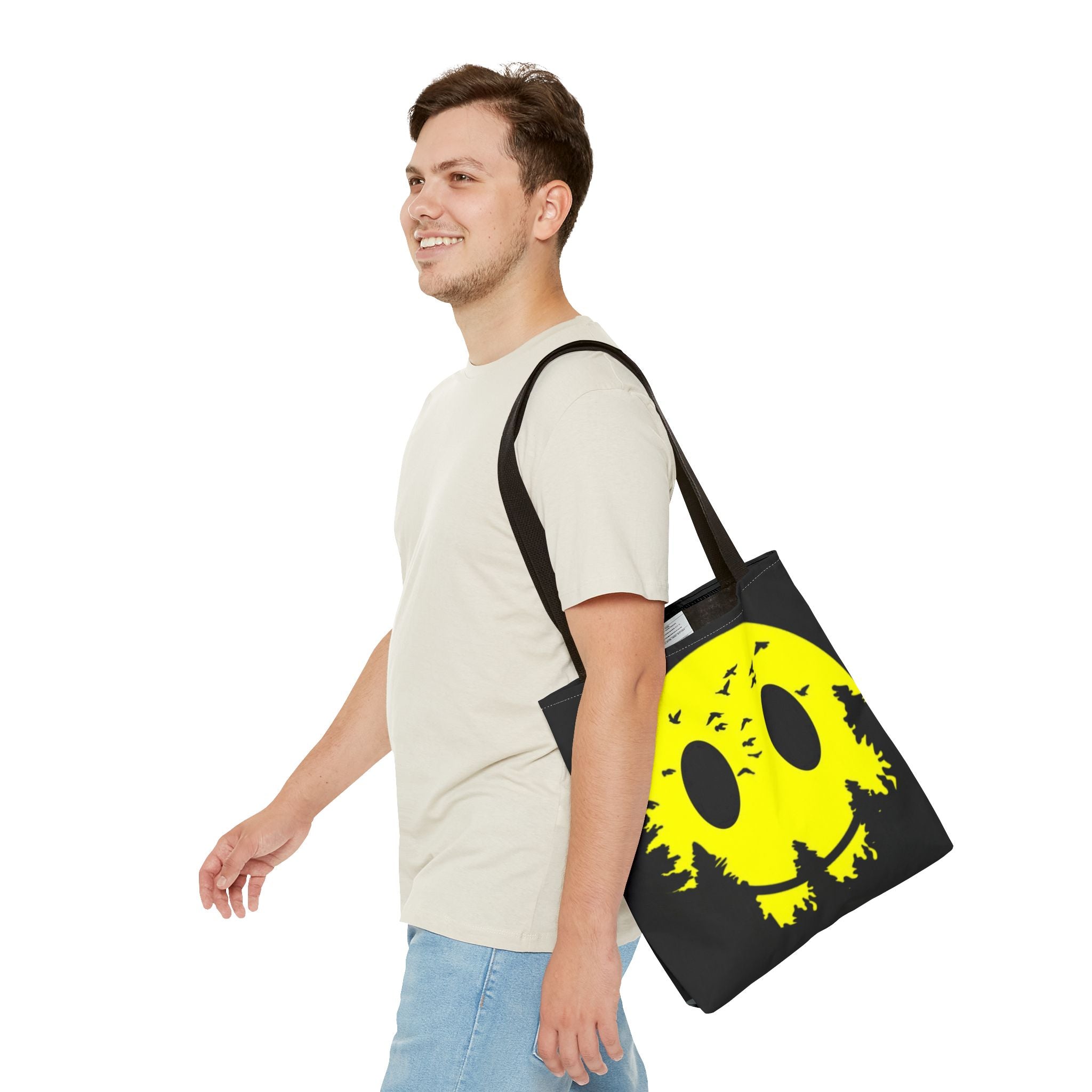Tote Bag – Eco-Friendly, Reusable Shopping Bag, Smiley Nature Tote Bag – Eco-Friendly, Gift for Nature Lovers, Festival Tote, Casual Everyday Use