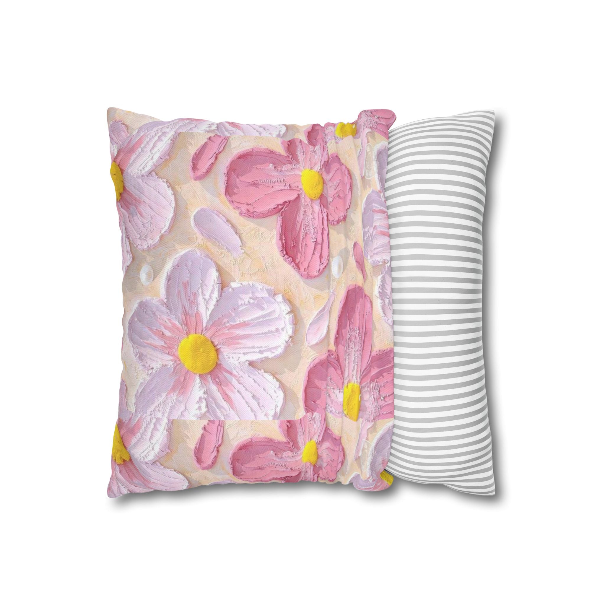 Pillow, Floral Throw Pillow, Soft Decorative Cushion for Living Room, Spring Home Décor, Gift for Her, Pillow Cover with Flower Design