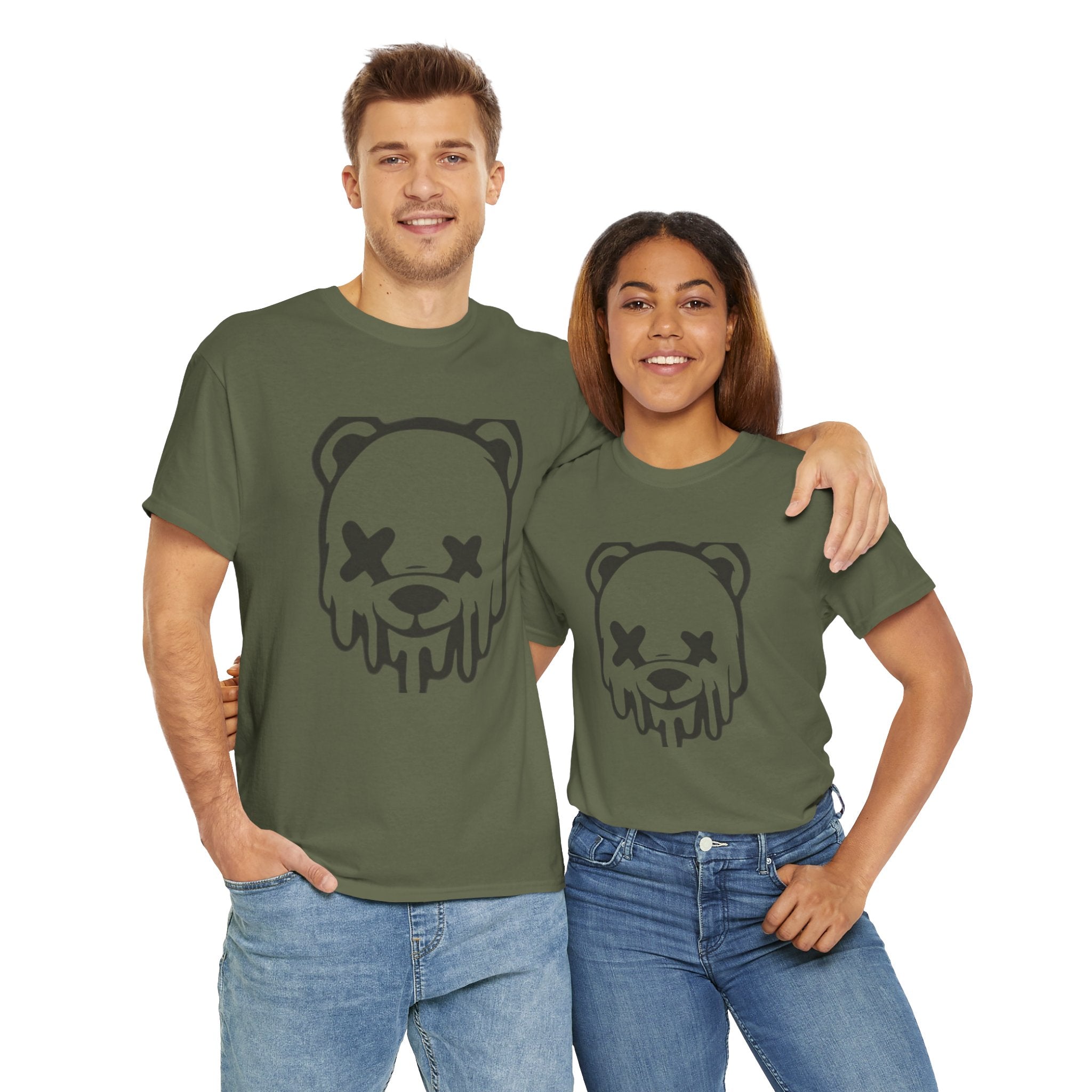 T-Shirt, Melting Bear Unisex Heavy Cotton Tee, Funny Graphic Tee, Casual Wear, Streetwear T-Shirt, Gift for Animal Lovers