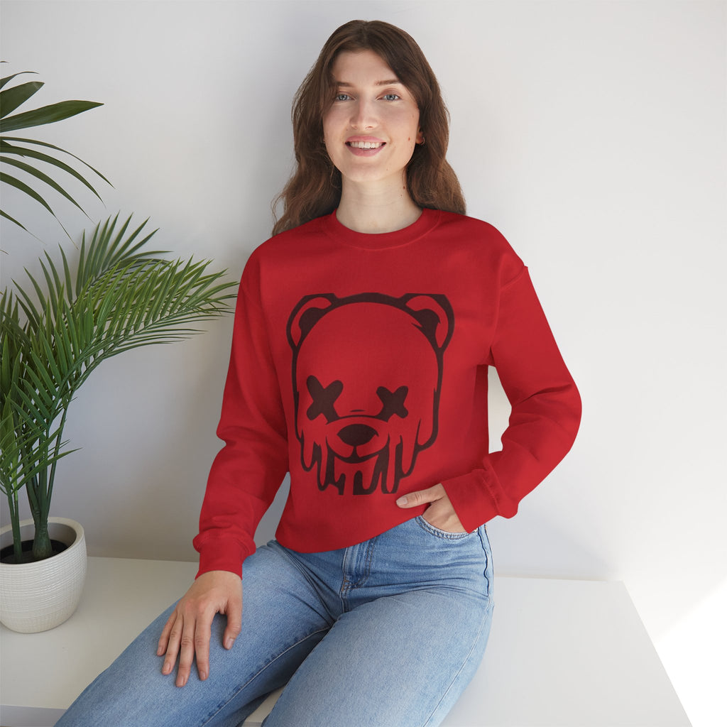 Sweatshirt, Drippy Bear Sweatshirt, Cozy Crewneck, Gift for Him/Her, Streetwear Style, Casual Lounge Wear, Perfect for Winter