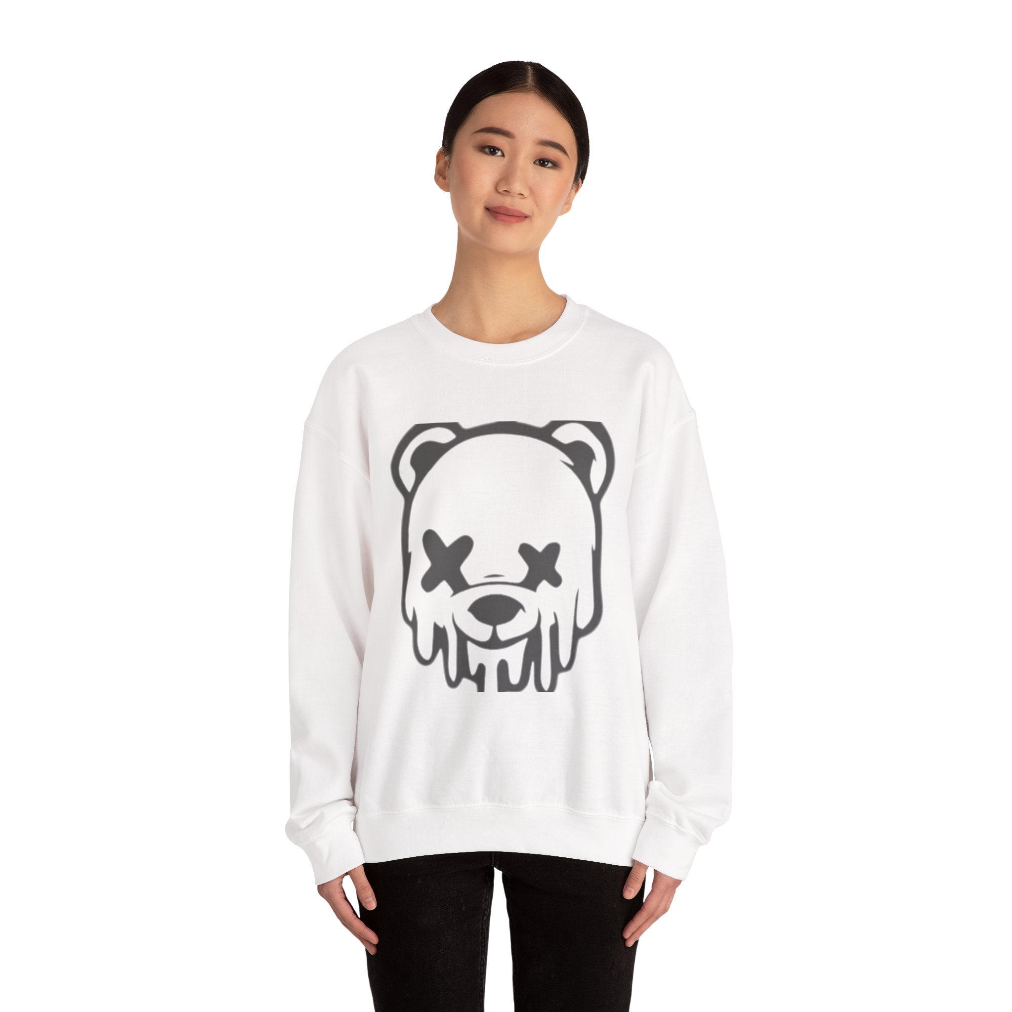 Sweatshirt, Drippy Bear Sweatshirt, Cozy Crewneck, Gift for Him/Her, Streetwear Style, Casual Lounge Wear, Perfect for Winter