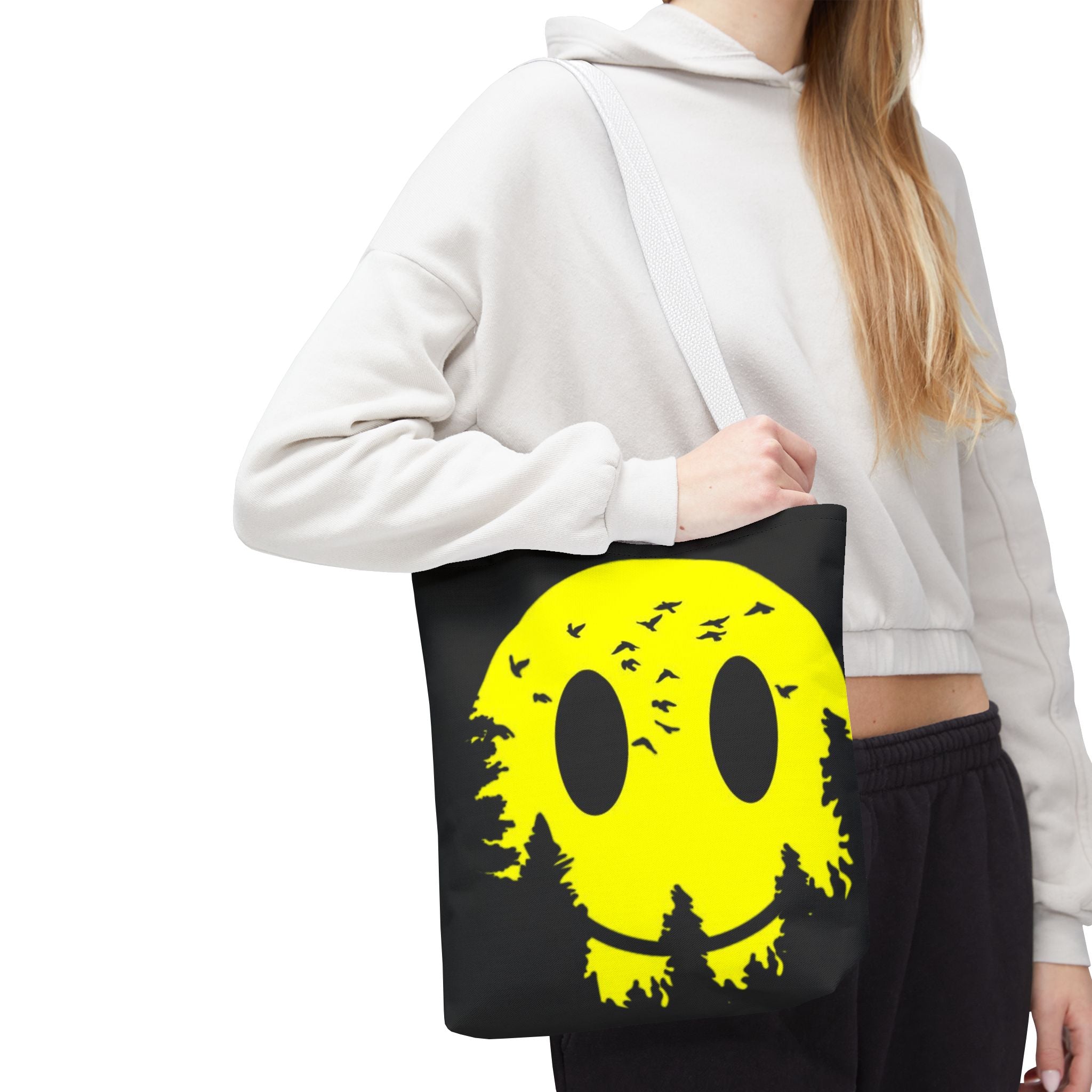 Tote Bag – Eco-Friendly, Reusable Shopping Bag, Smiley Nature Tote Bag – Eco-Friendly, Gift for Nature Lovers, Festival Tote, Casual Everyday Use