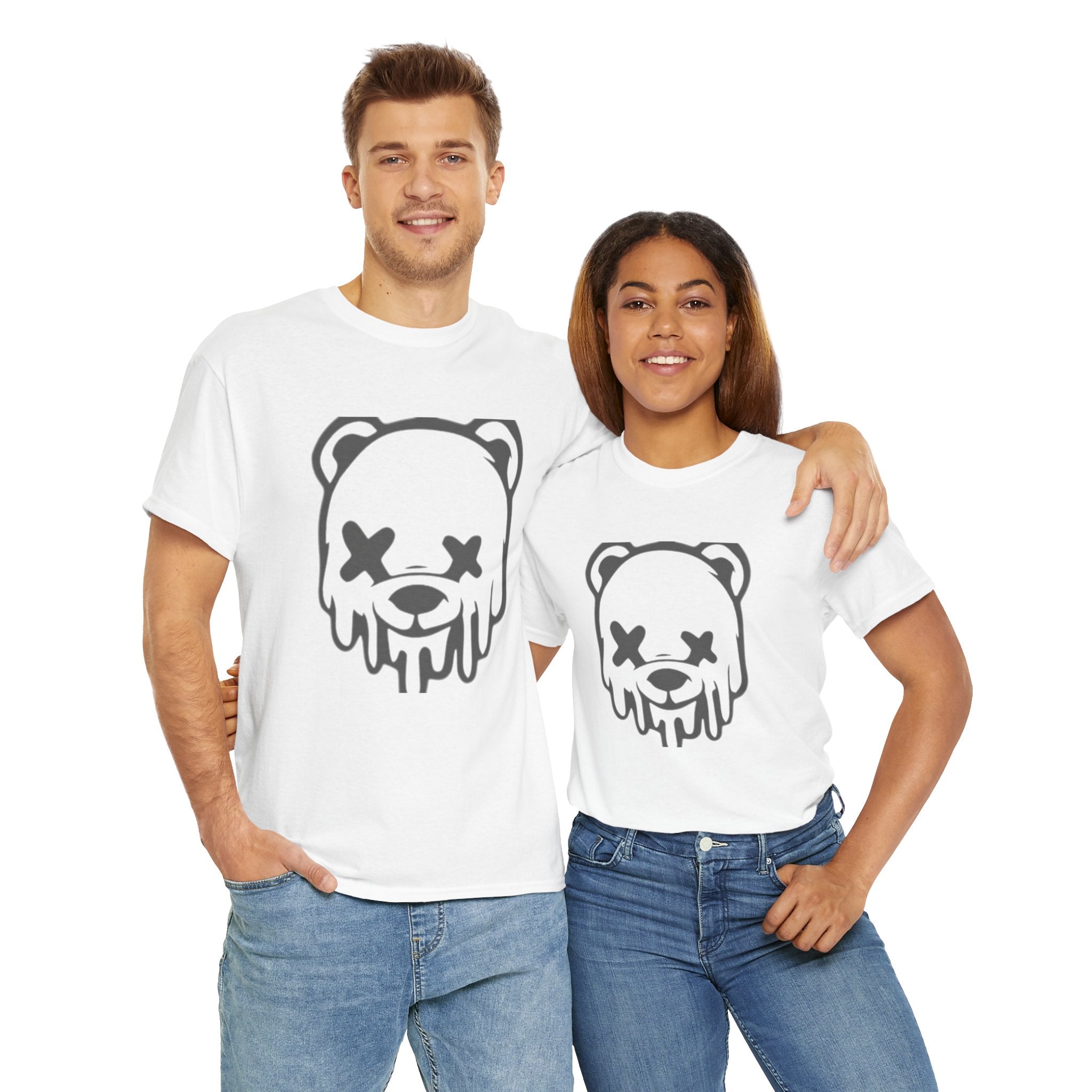 T-Shirt, Melting Bear Unisex Heavy Cotton Tee, Funny Graphic Tee, Casual Wear, Streetwear T-Shirt, Gift for Animal Lovers
