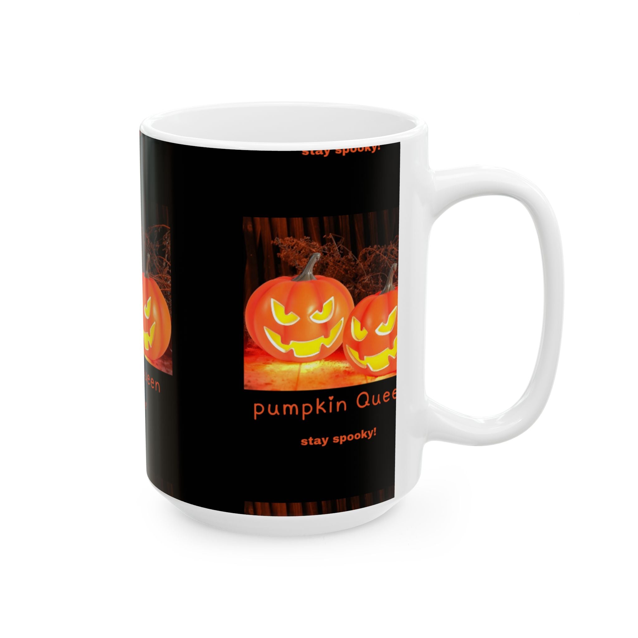 Mug, Pumpkin Queen Ceramic Mug - Stay Spooky! Halloween Coffee Cup, Fun Fall Gift, Autumn Decor, Witchy Kitchenware, Spooky Mug