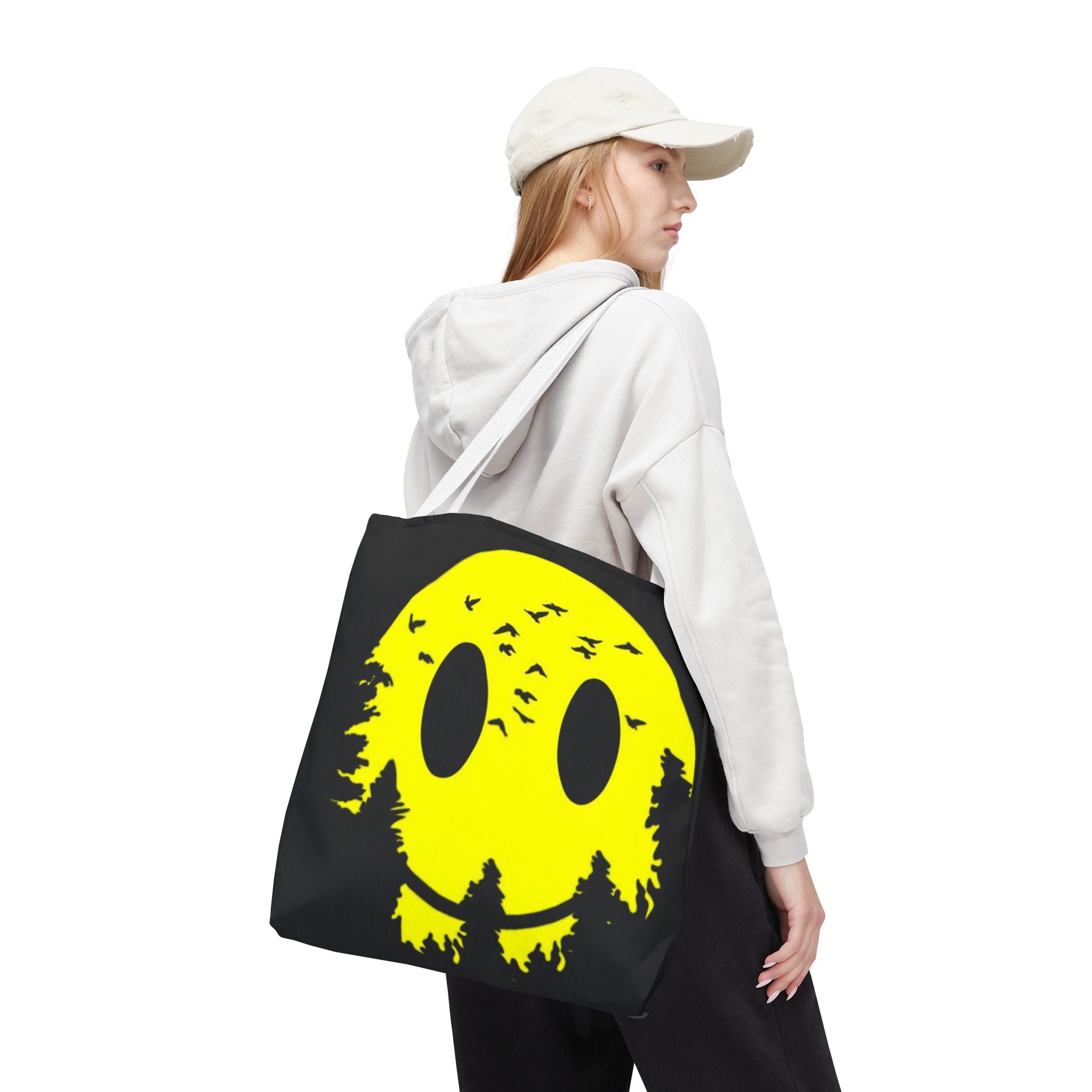 Tote Bag – Eco-Friendly, Reusable Shopping Bag, Smiley Nature Tote Bag – Eco-Friendly, Gift for Nature Lovers, Festival Tote, Casual Everyday Use