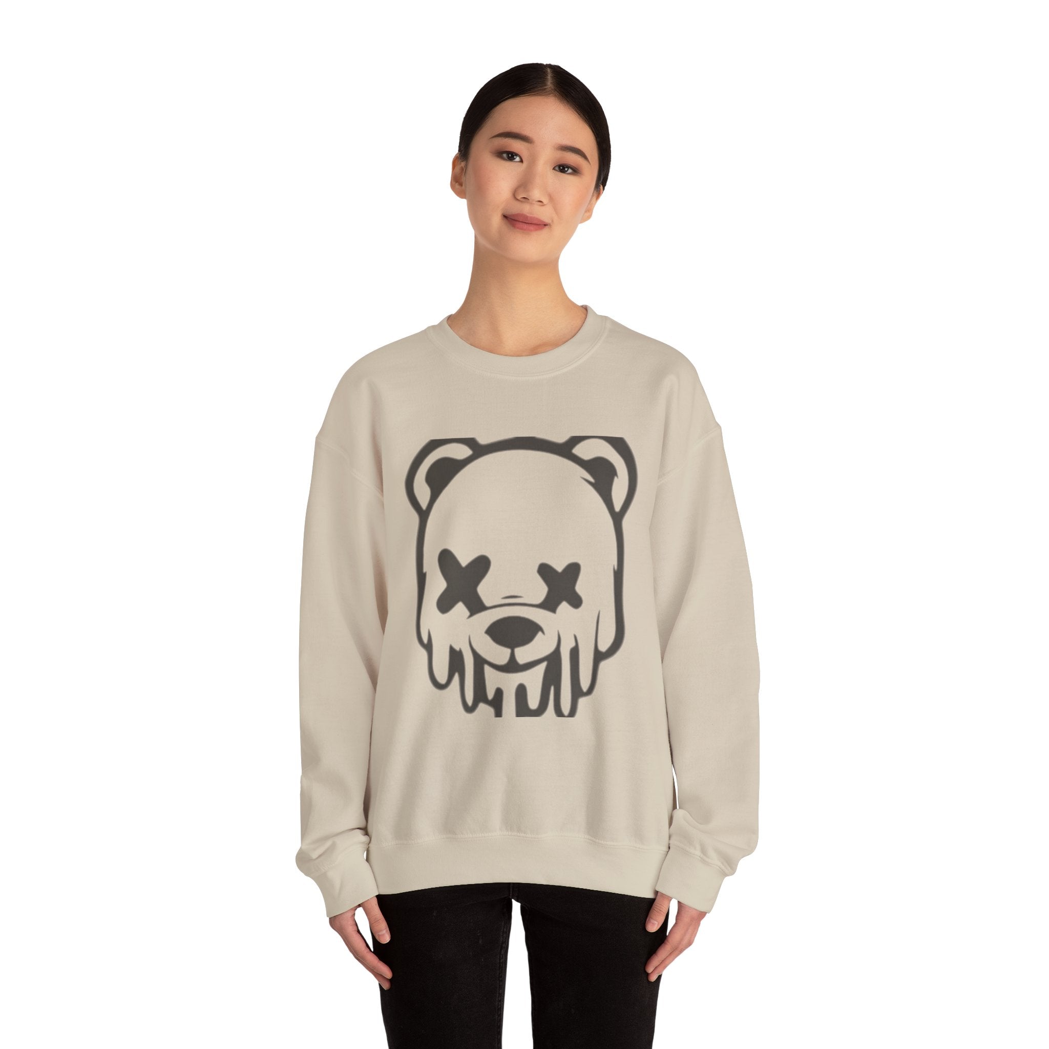 Sweatshirt, Drippy Bear Sweatshirt, Cozy Crewneck, Gift for Him/Her, Streetwear Style, Casual Lounge Wear, Perfect for Winter
