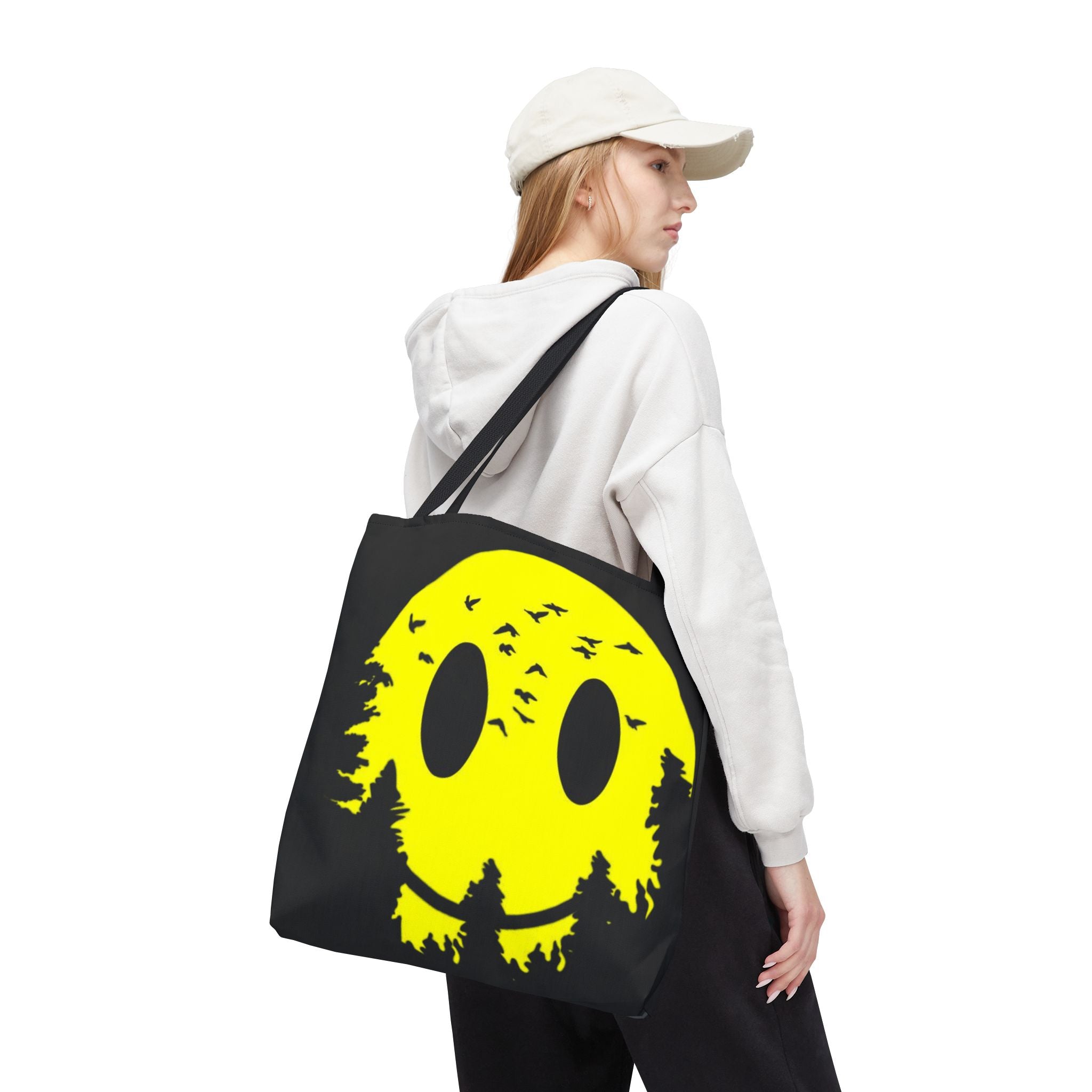 Tote Bag – Eco-Friendly, Reusable Shopping Bag, Smiley Nature Tote Bag – Eco-Friendly, Gift for Nature Lovers, Festival Tote, Casual Everyday Use