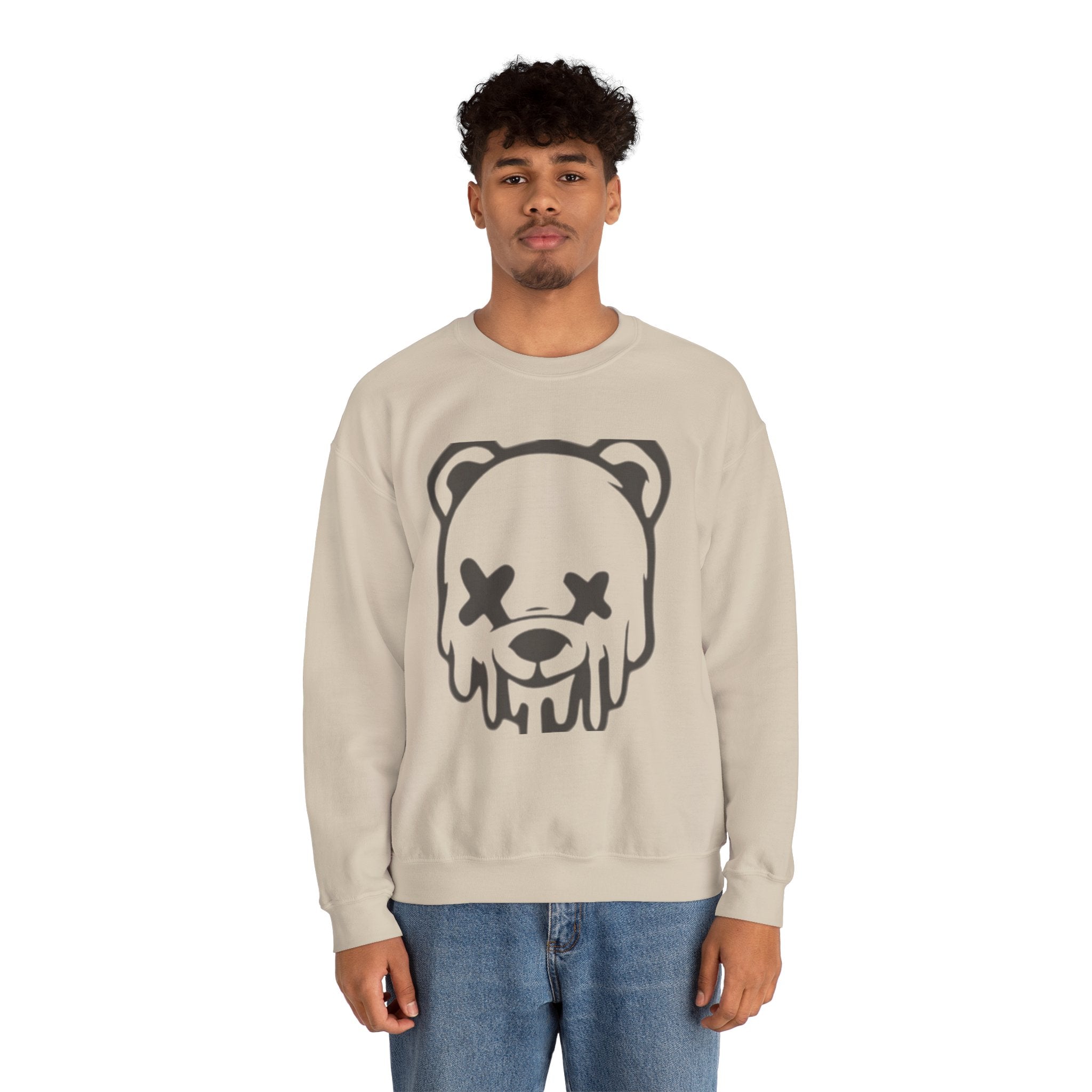 Sweatshirt, Drippy Bear Sweatshirt, Cozy Crewneck, Gift for Him/Her, Streetwear Style, Casual Lounge Wear, Perfect for Winter