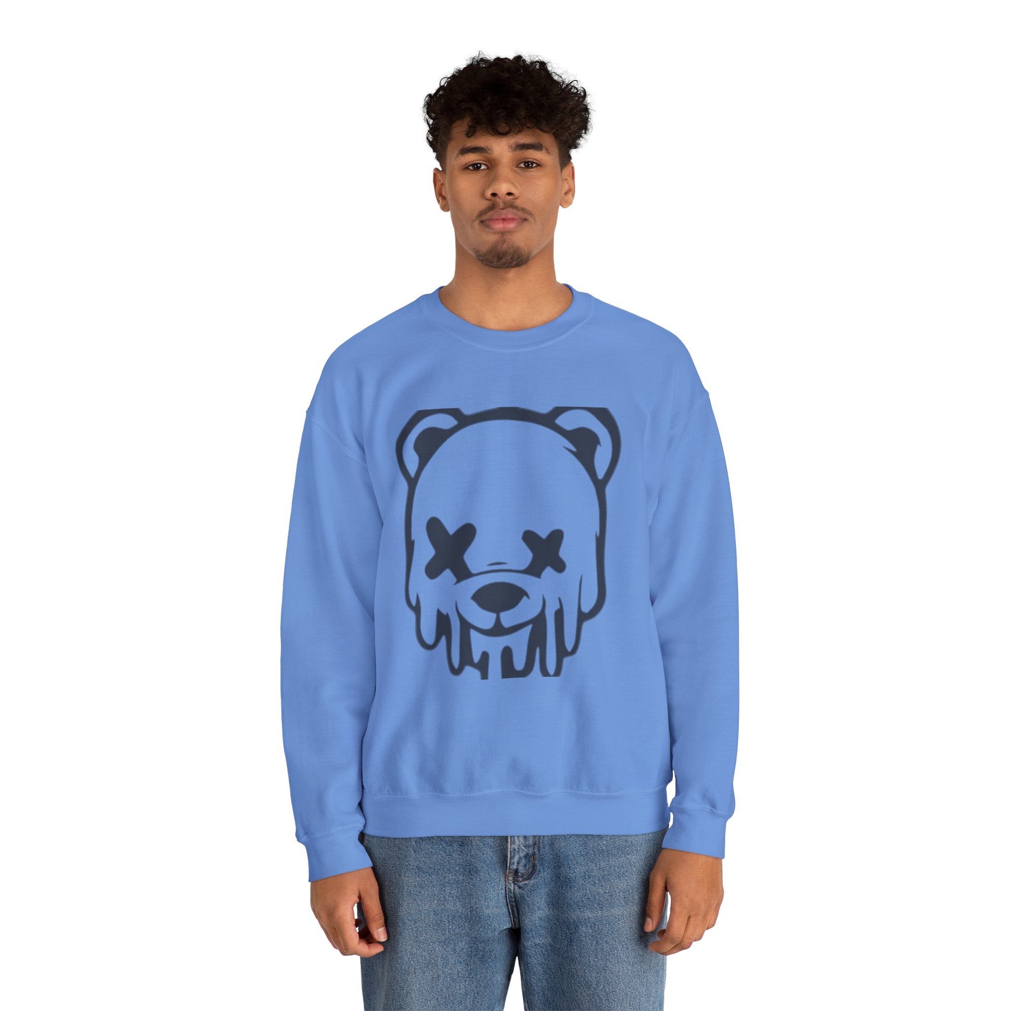 Sweatshirt, Drippy Bear Sweatshirt, Cozy Crewneck, Gift for Him/Her, Streetwear Style, Casual Lounge Wear, Perfect for Winter