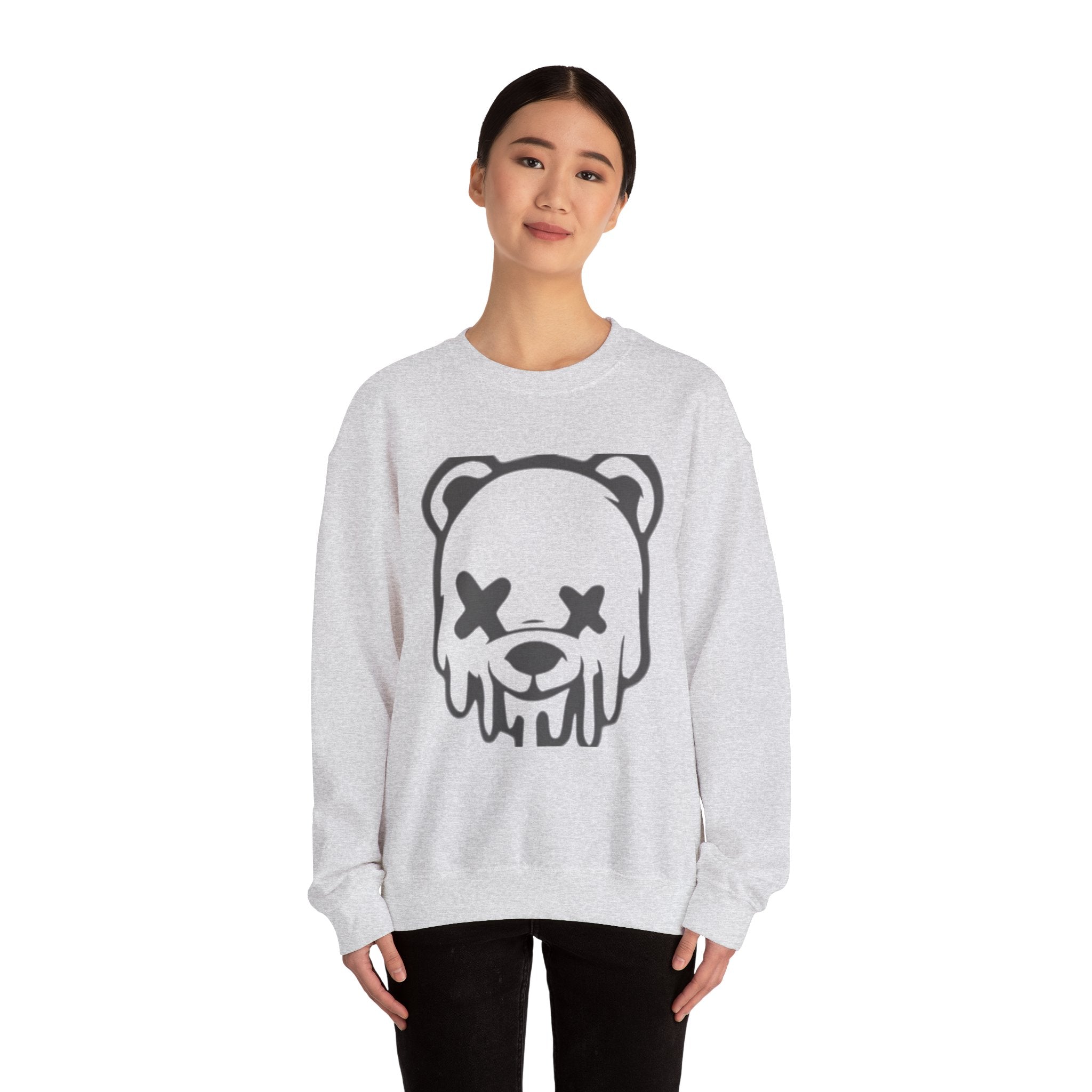 Sweatshirt, Drippy Bear Sweatshirt, Cozy Crewneck, Gift for Him/Her, Streetwear Style, Casual Lounge Wear, Perfect for Winter