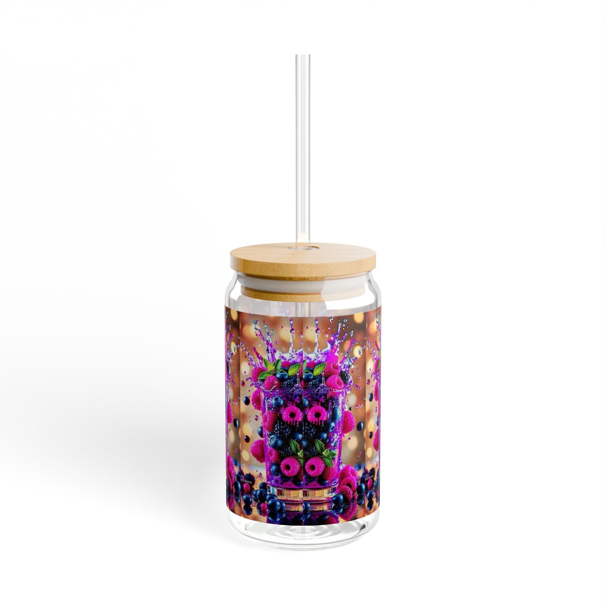 Colorful Floral Sipper Glass, 16oz | Perfect for Summer Parties, Weddings, Home Decor, Gift for Plant Lovers, Eco-Friendly Drinkware