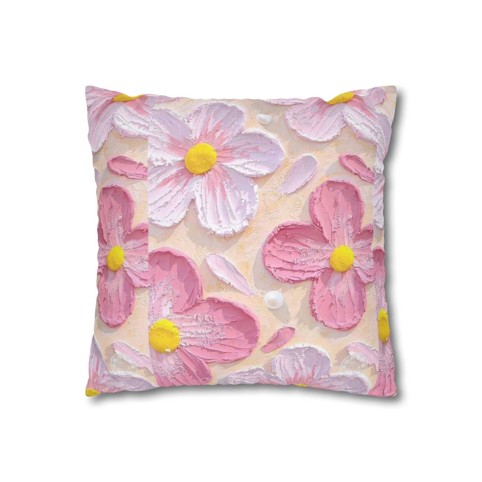 Pillow, Floral Throw Pillow, Soft Decorative Cushion for Living Room, Spring Home Décor, Gift for Her, Pillow Cover with Flower Design