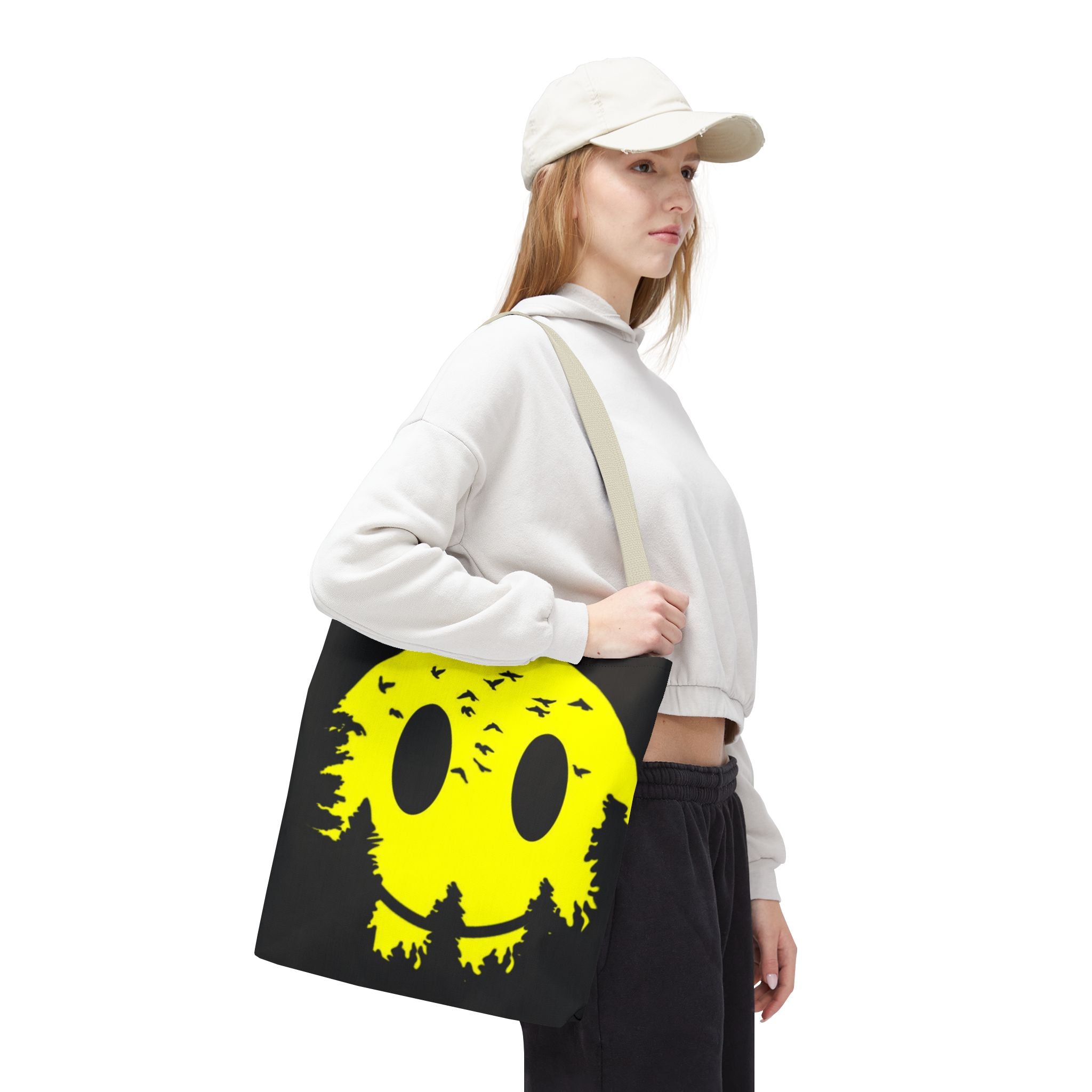 Tote Bag – Eco-Friendly, Reusable Shopping Bag, Smiley Nature Tote Bag – Eco-Friendly, Gift for Nature Lovers, Festival Tote, Casual Everyday Use