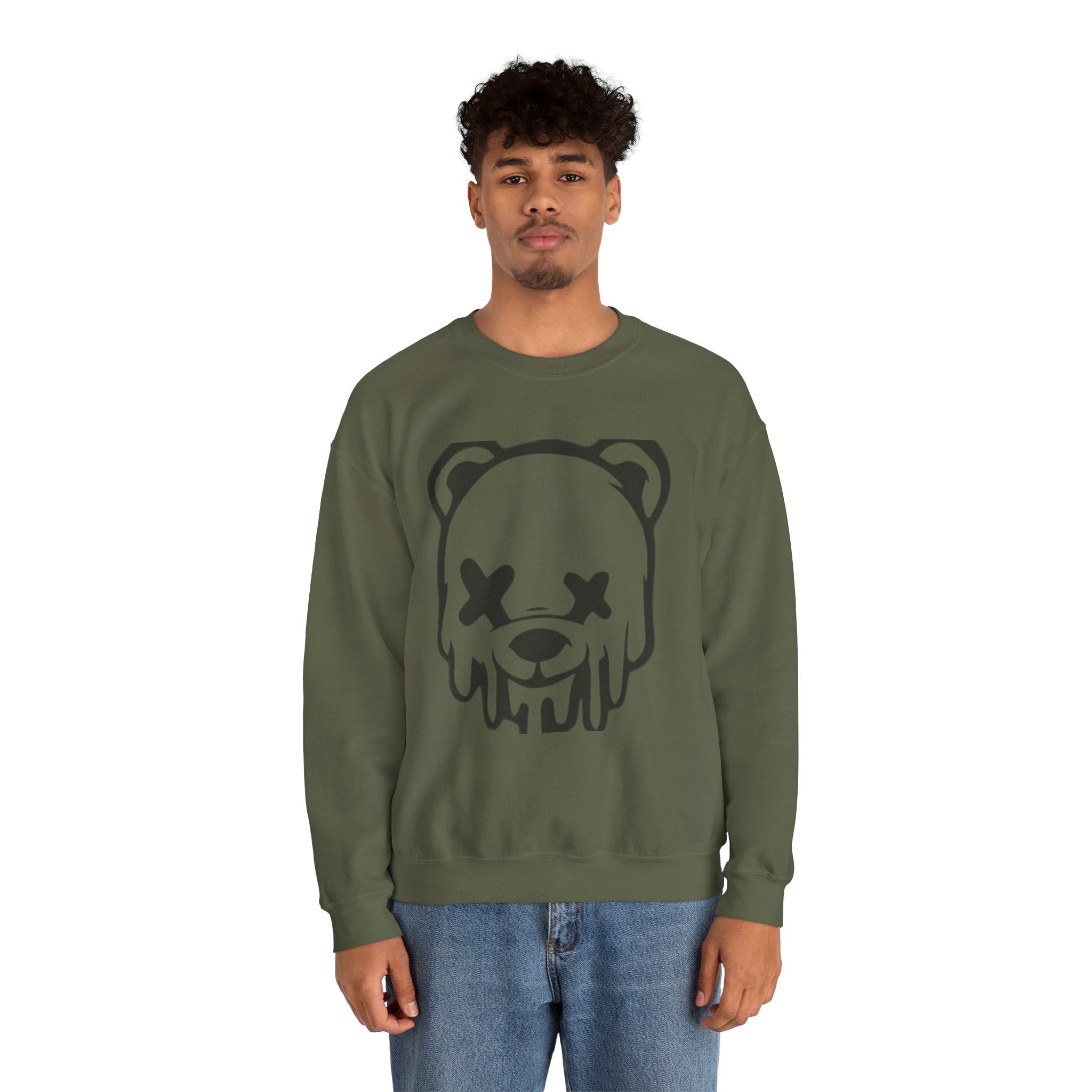 Sweatshirt, Drippy Bear Sweatshirt, Cozy Crewneck, Gift for Him/Her, Streetwear Style, Casual Lounge Wear, Perfect for Winter
