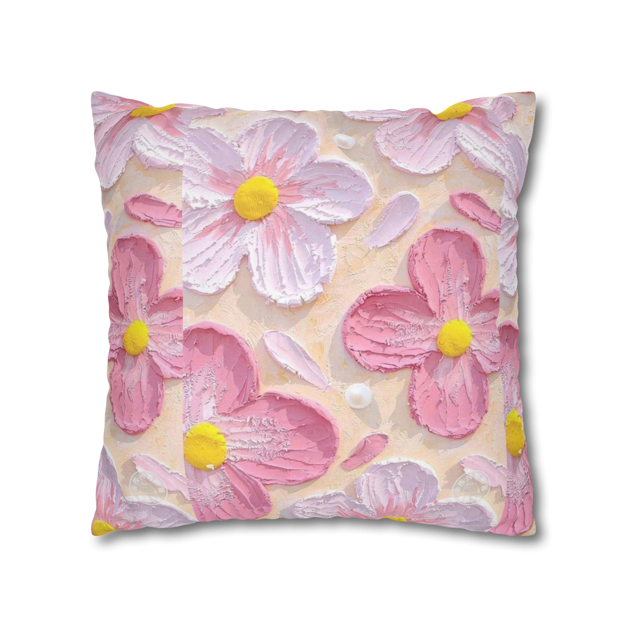 Pillow, Floral Throw Pillow, Soft Decorative Cushion for Living Room, Spring Home Décor, Gift for Her, Pillow Cover with Flower Design
