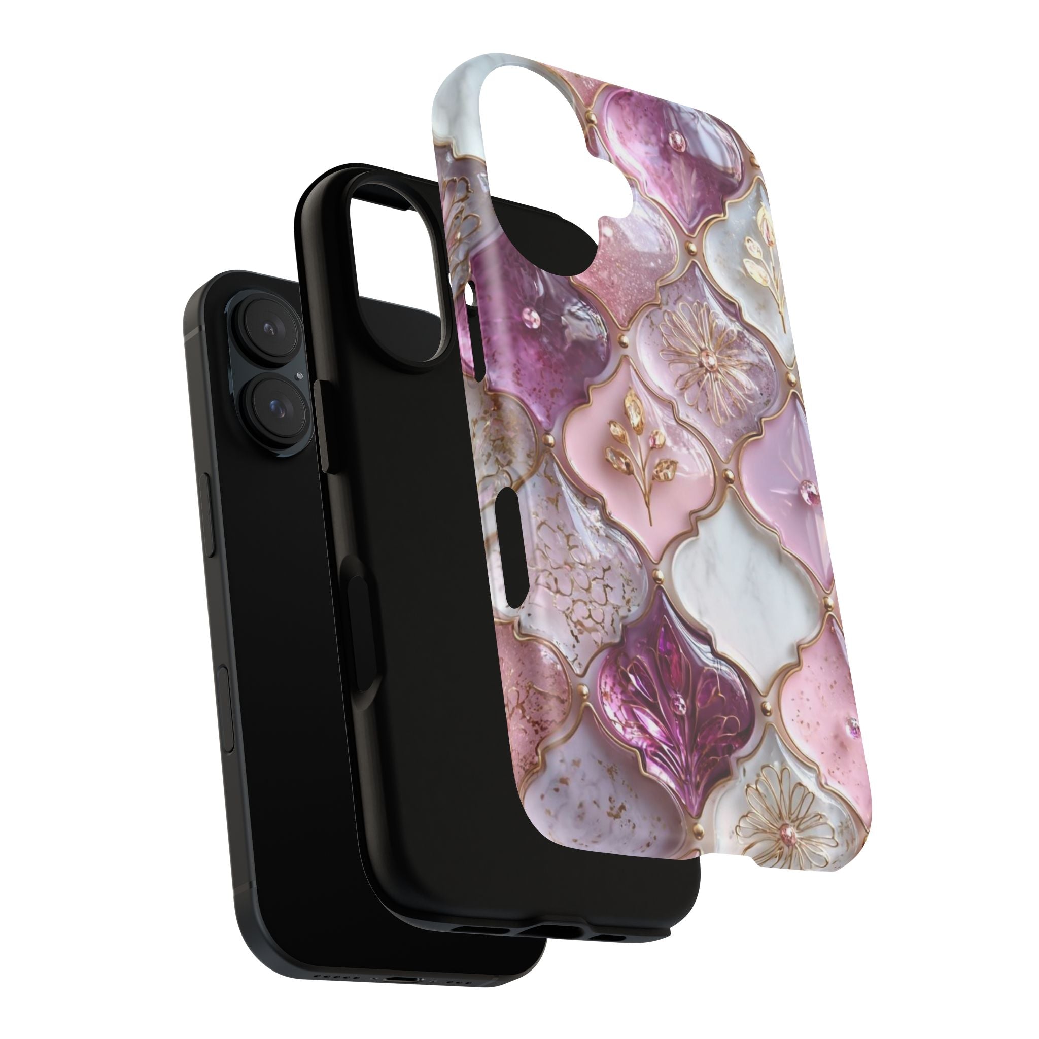 iPhone Cases,  Chic Phone Case for Stylish Protection, Floral Patterned Phone Case, Glamorous Phone Cover, Trendy Tech Accessories, Unique Gift Idea