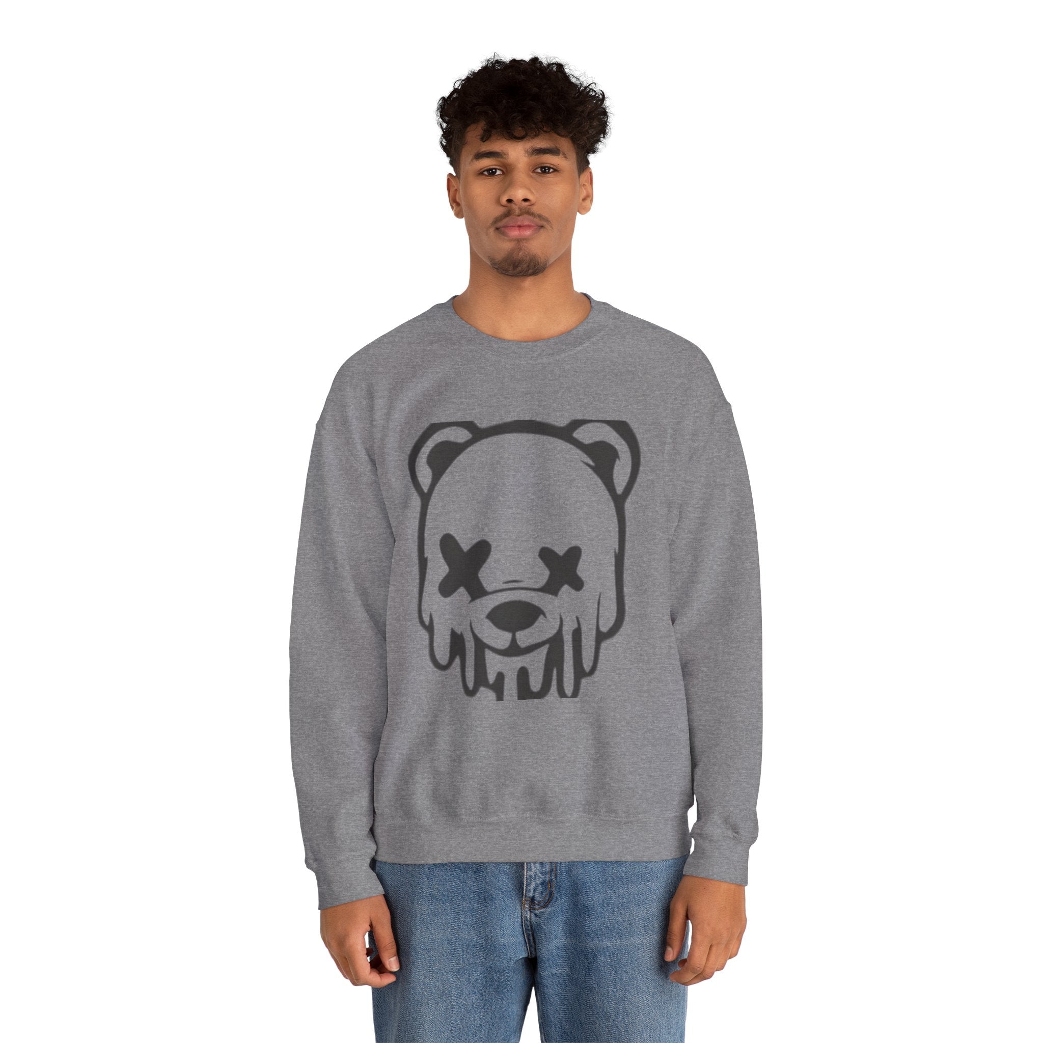 Sweatshirt, Drippy Bear Sweatshirt, Cozy Crewneck, Gift for Him/Her, Streetwear Style, Casual Lounge Wear, Perfect for Winter