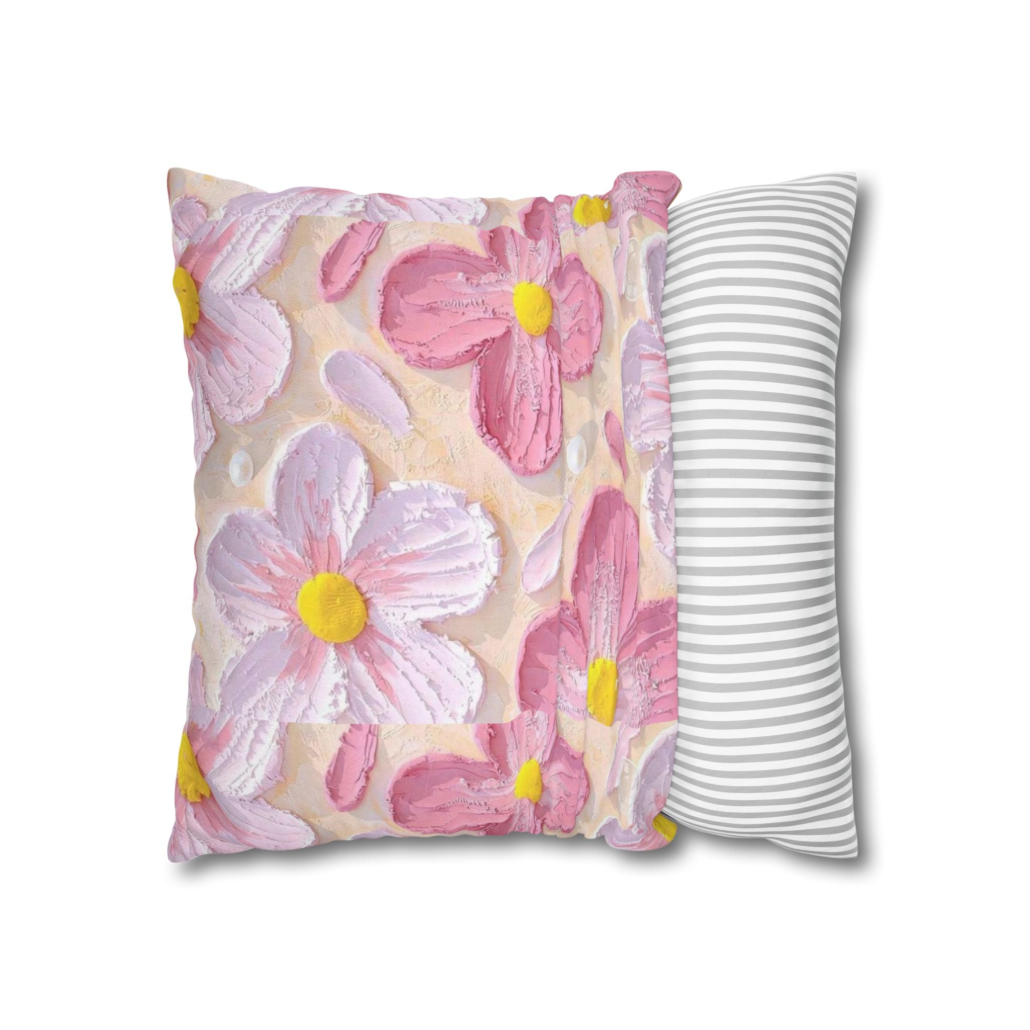 Pillow, Floral Throw Pillow, Soft Decorative Cushion for Living Room, Spring Home Décor, Gift for Her, Pillow Cover with Flower Design