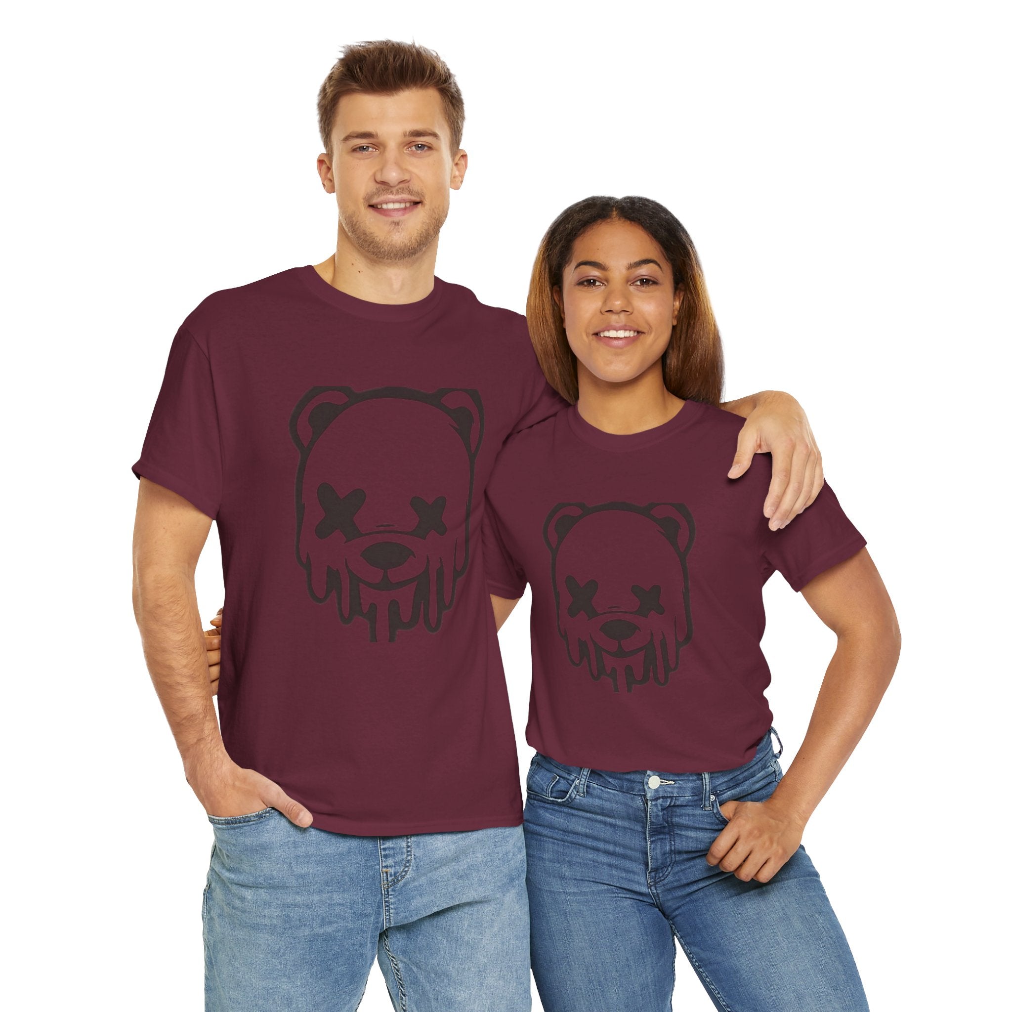 T-Shirt, Melting Bear Unisex Heavy Cotton Tee, Funny Graphic Tee, Casual Wear, Streetwear T-Shirt, Gift for Animal Lovers