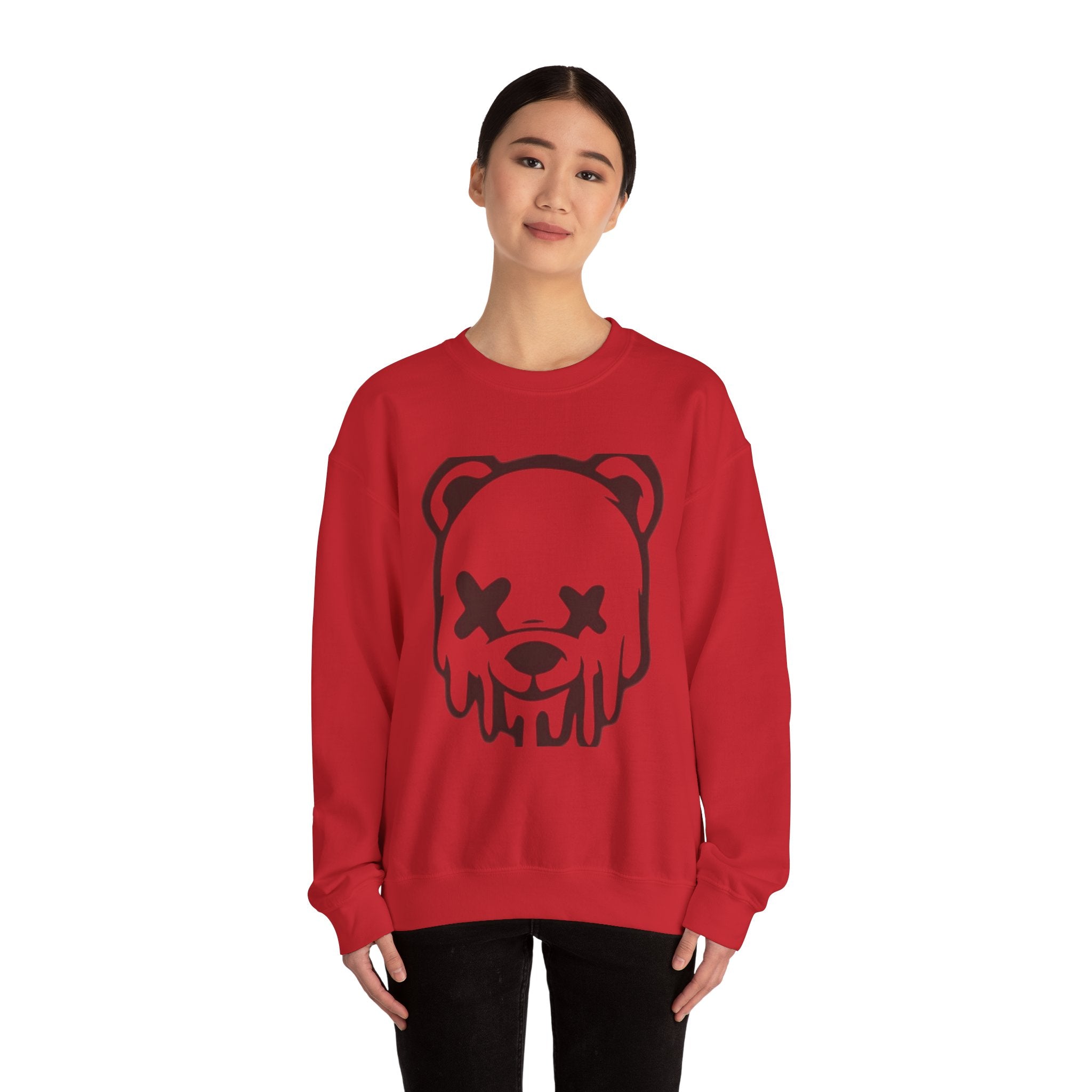 Sweatshirt, Drippy Bear Sweatshirt, Cozy Crewneck, Gift for Him/Her, Streetwear Style, Casual Lounge Wear, Perfect for Winter