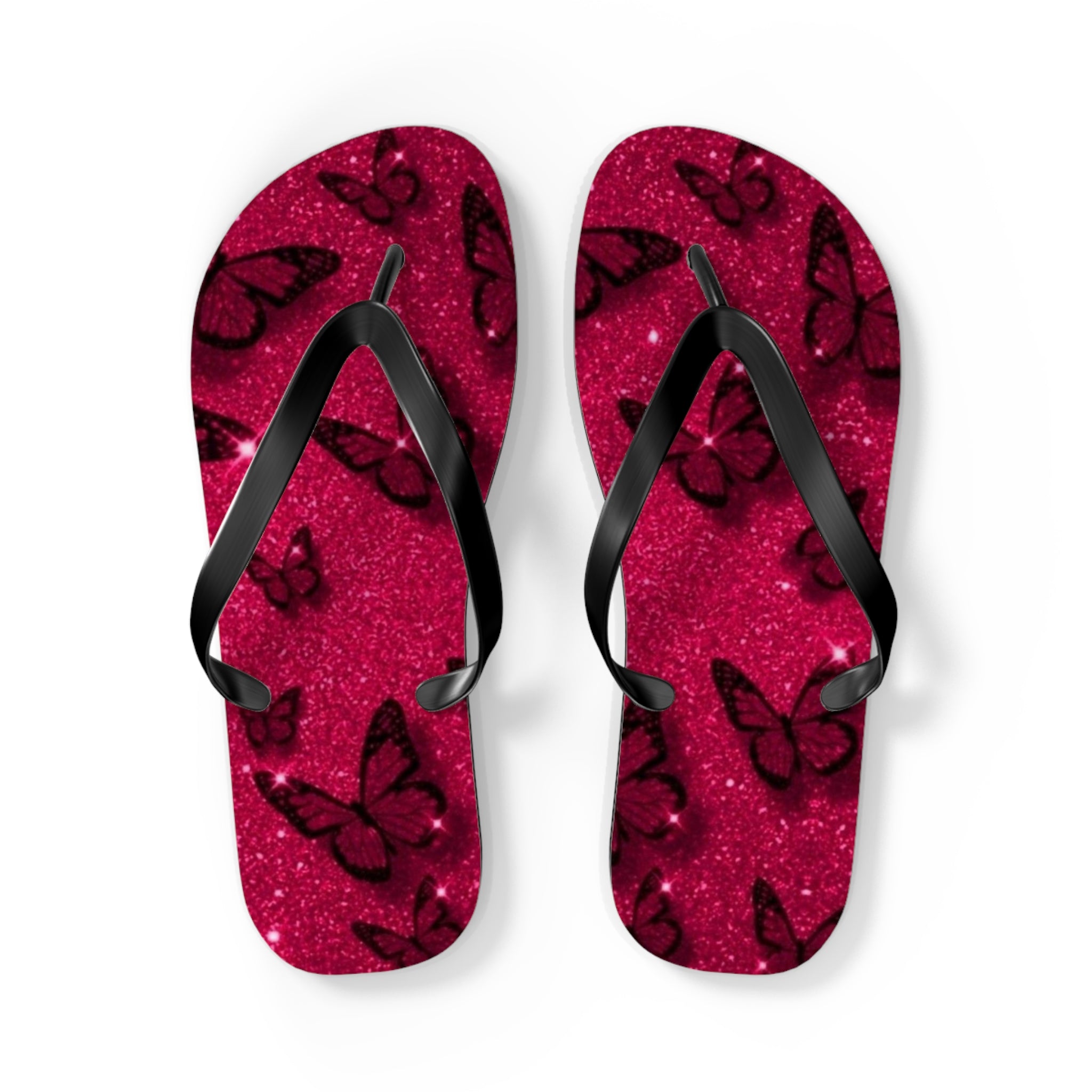 Flip Flops, Sparkly Butterfly Flip Flops | Summer Footwear, Beach Wear, Pool Party, Vacation Sandals, Cute Summer Accessories